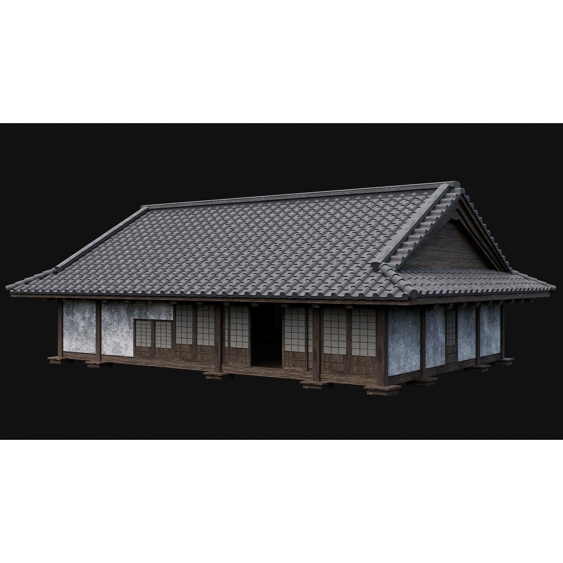 Japanese Feudal Houses - Low-Poly Game-Ready 3D Model - View 24