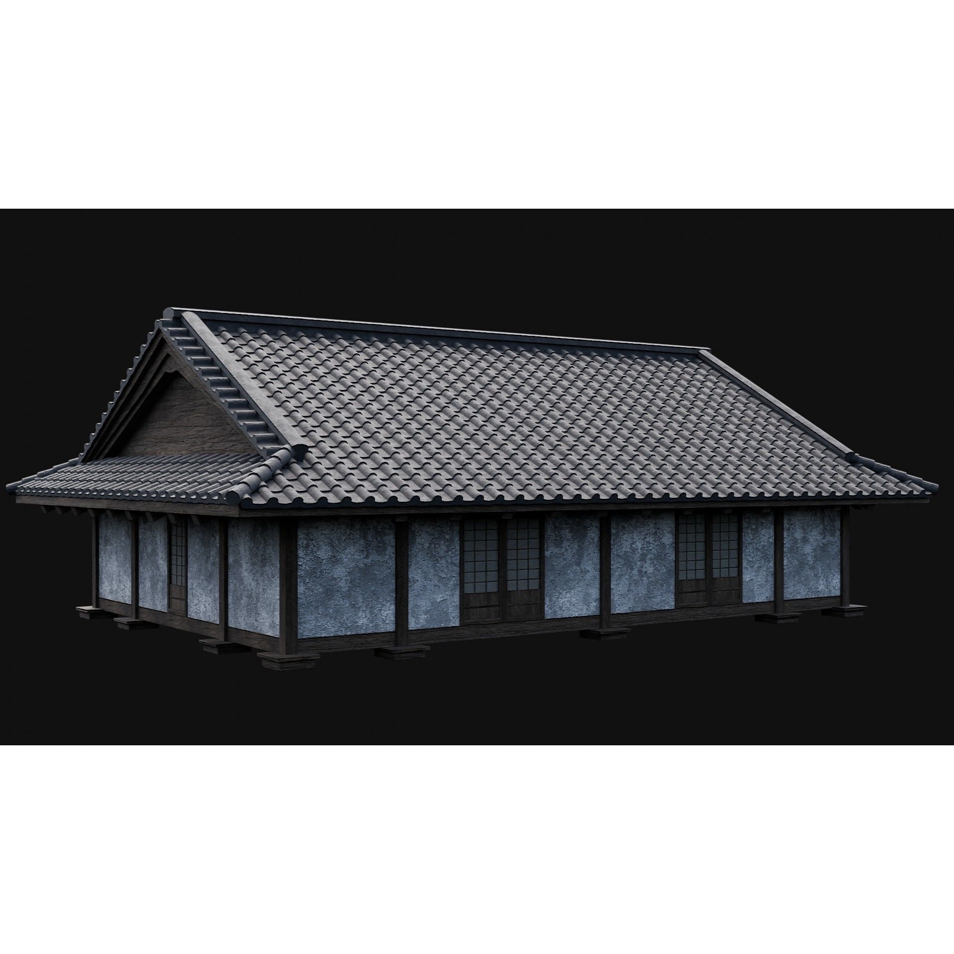 Japanese Feudal Houses - Low-Poly Game-Ready 3D Model - View 25