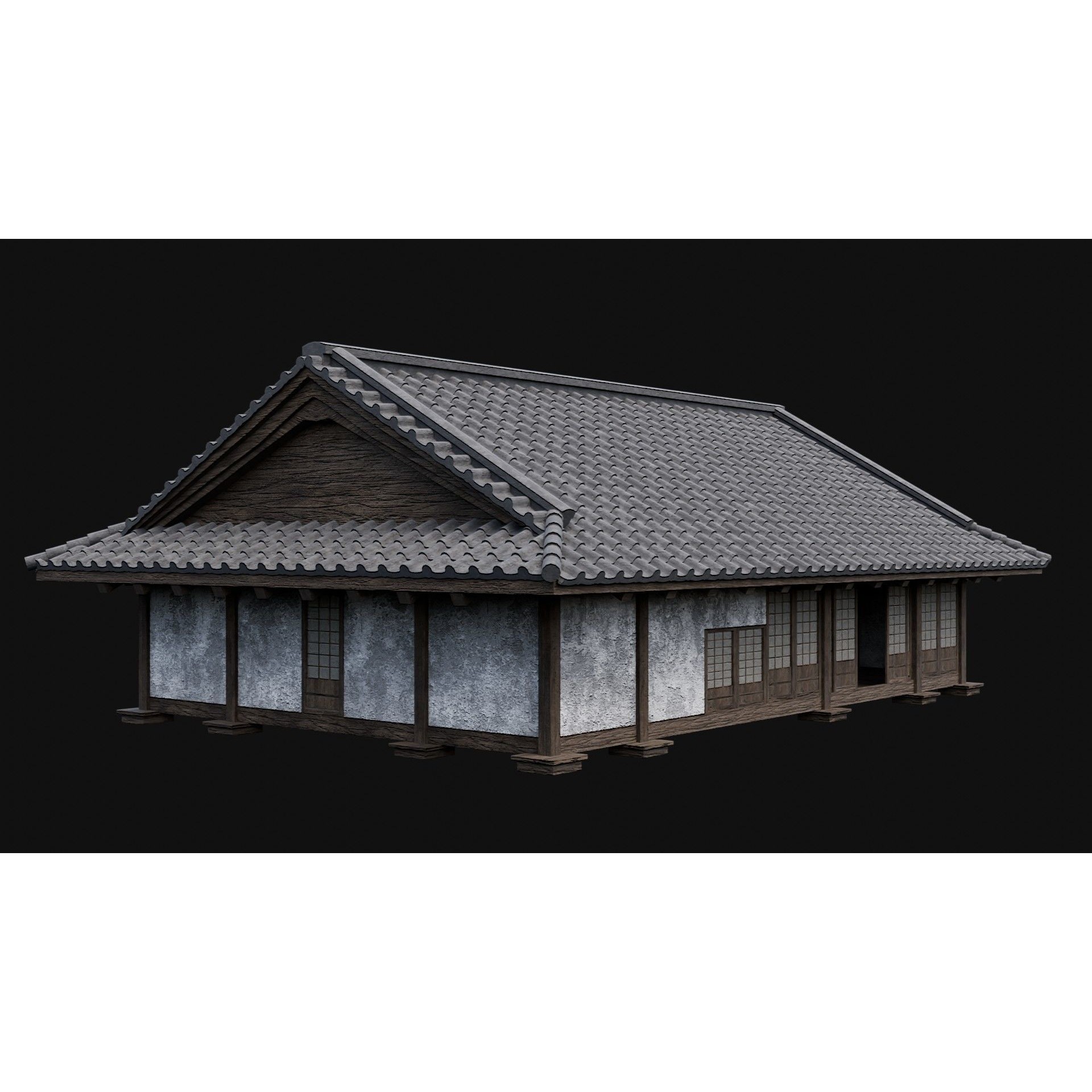 Japanese Feudal Houses - Low-Poly Game-Ready 3D Model - View 26