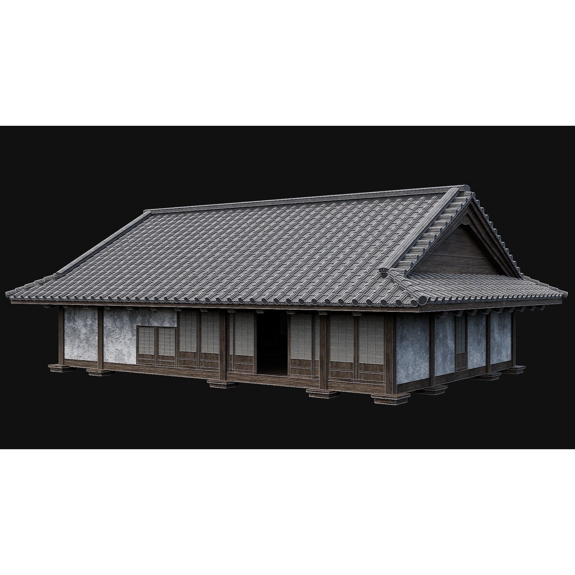 Japanese Feudal Houses - Low-Poly Game-Ready 3D Model - View 27