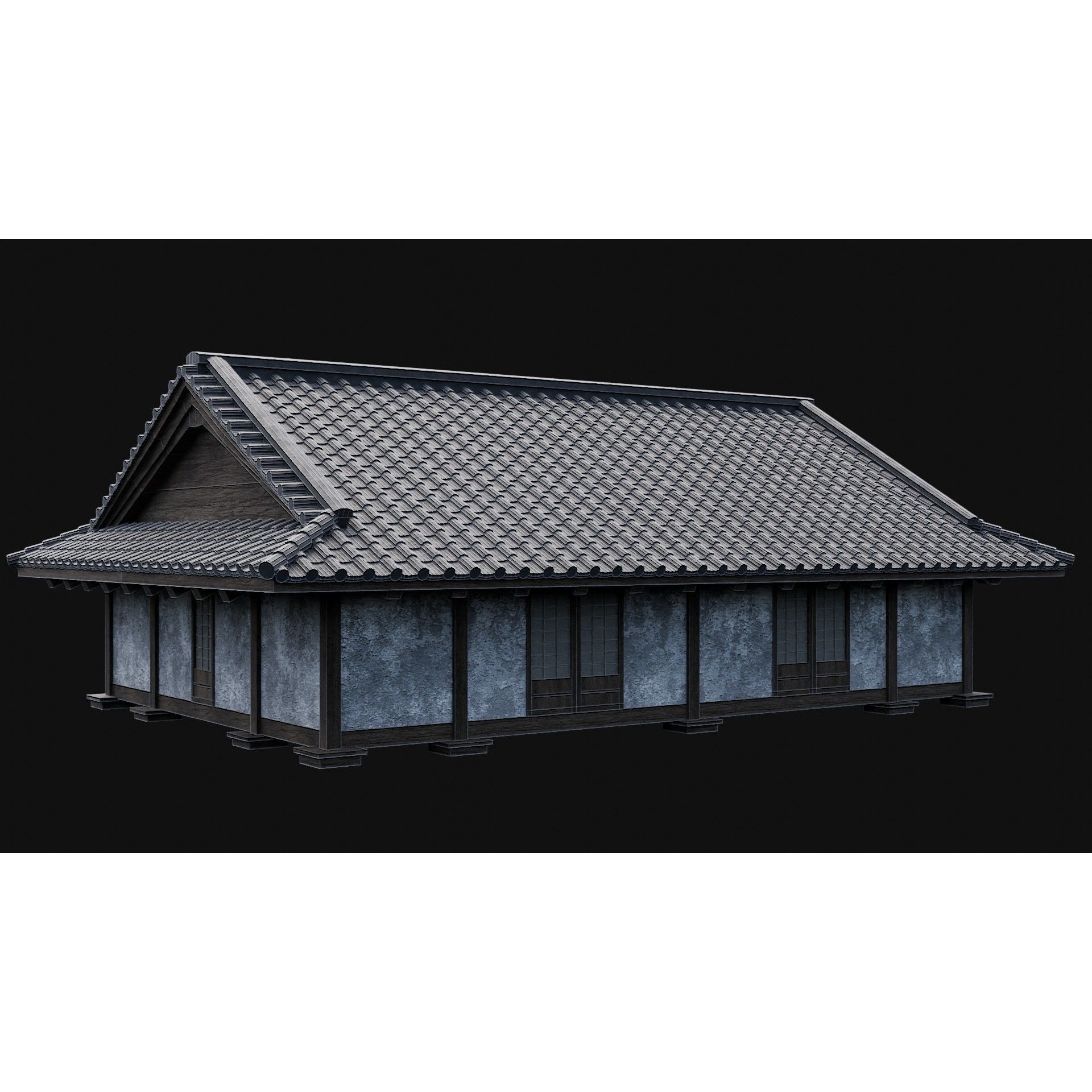 Japanese Feudal Houses - Low-Poly Game-Ready 3D Model - View 28