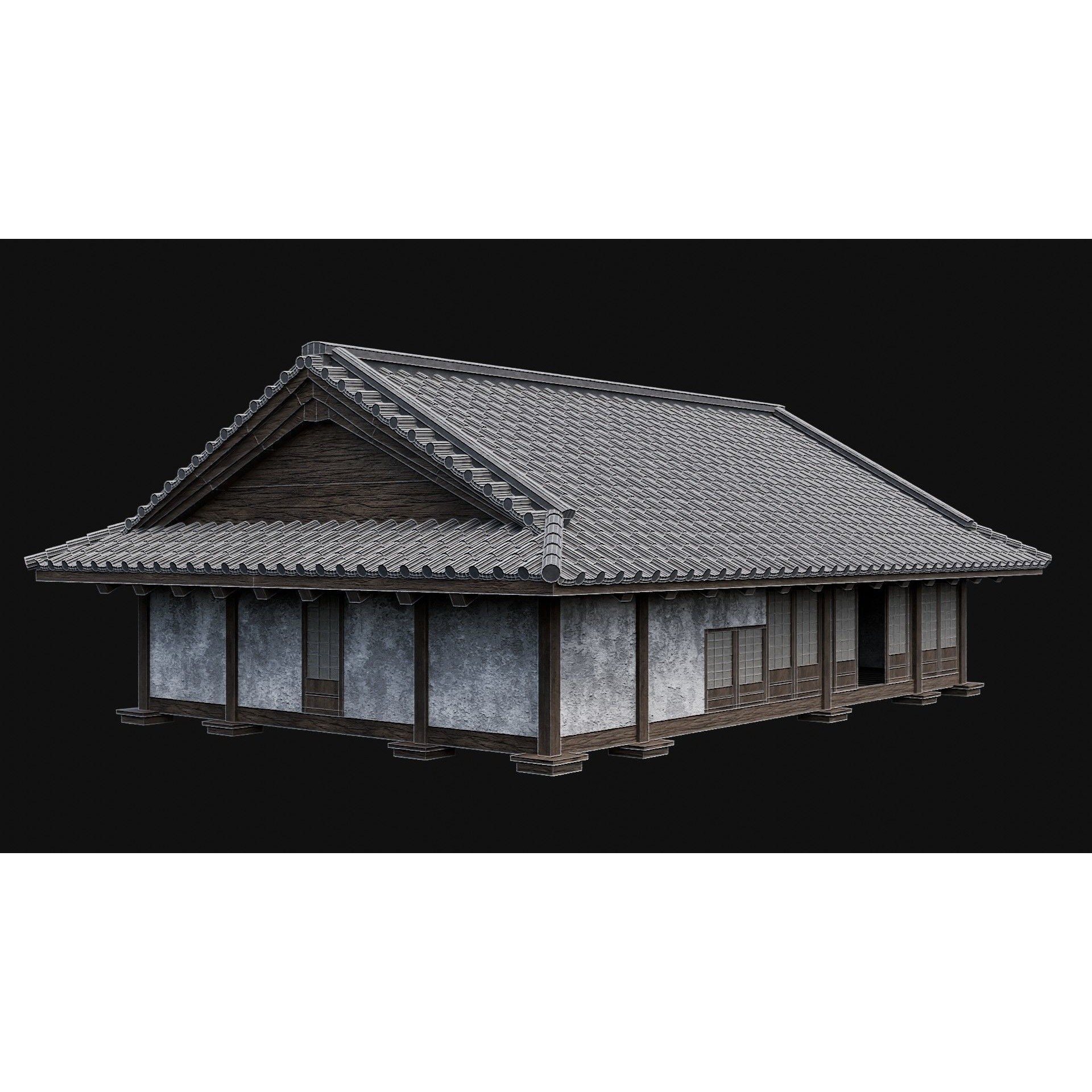 Japanese Feudal Houses - Low-Poly Game-Ready 3D Model - View 29