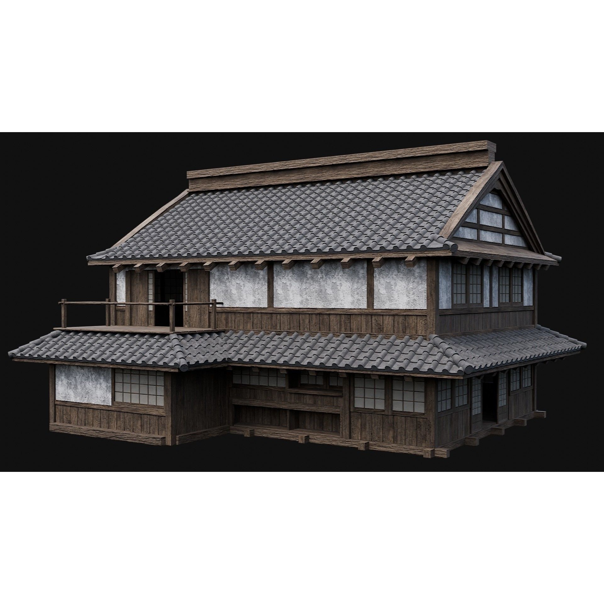 Japanese Feudal Houses - Low-Poly Game-Ready 3D Model - View 31