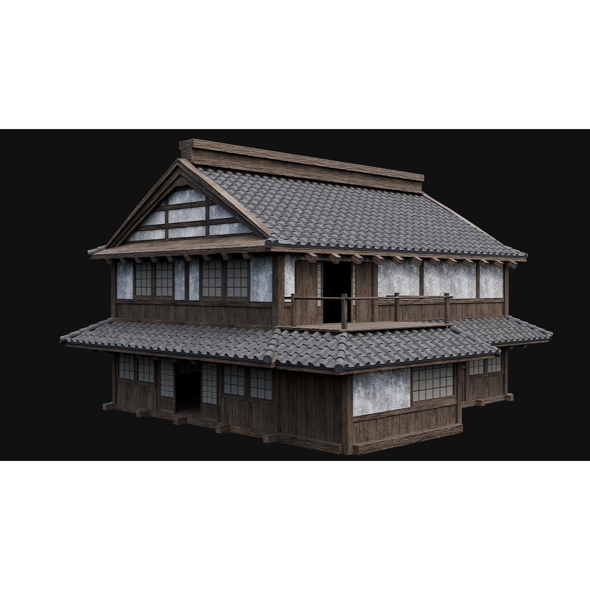 Japanese Feudal Houses - Low-Poly Game-Ready 3D Model - View 33
