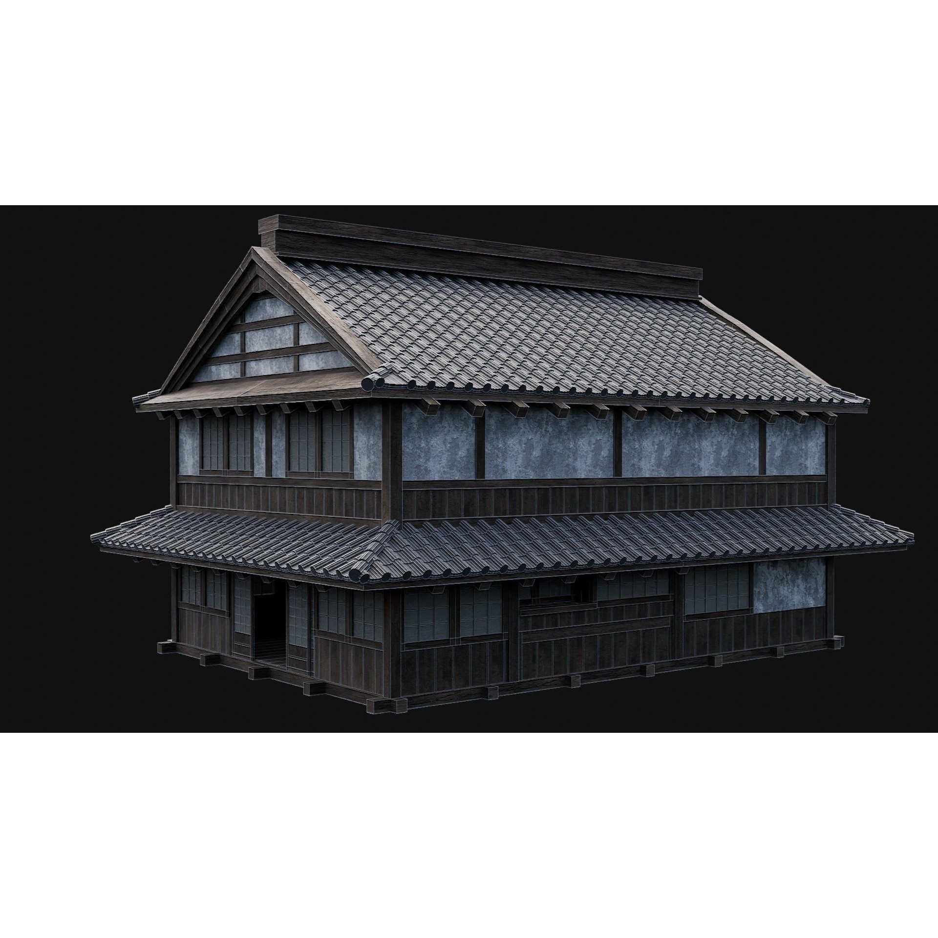 Japanese Feudal Houses - Low-Poly Game-Ready 3D Model - View 35