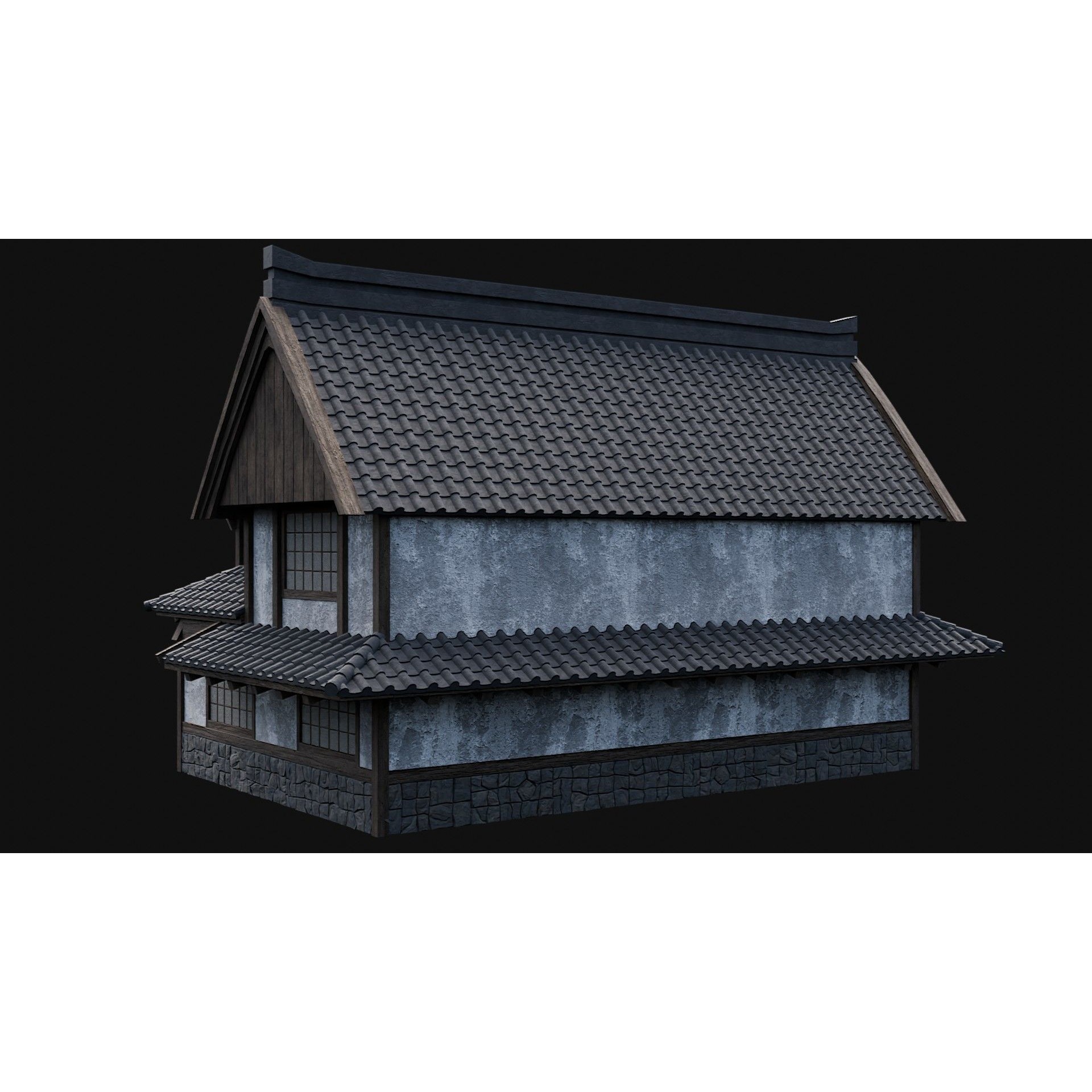 Japanese Feudal Houses - Low-Poly Game-Ready 3D Model - View 39