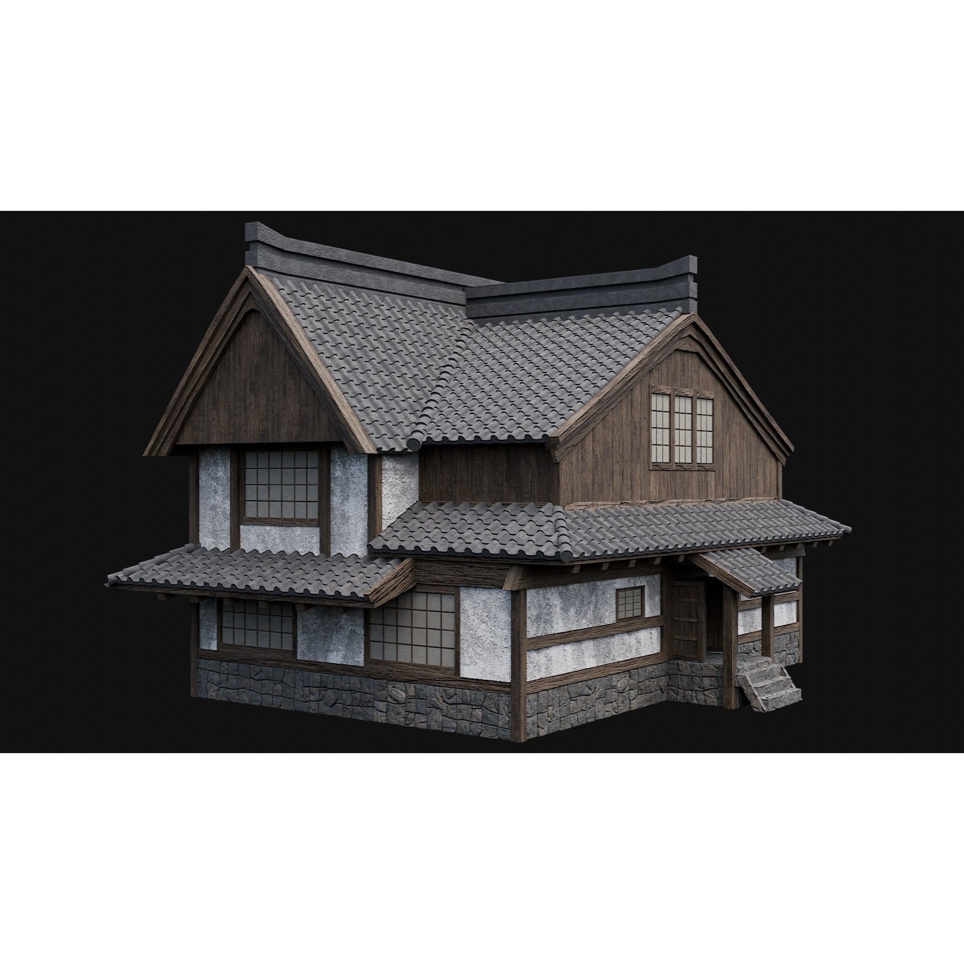 Japanese Feudal Houses - Low-Poly Game-Ready 3D Model - View 40
