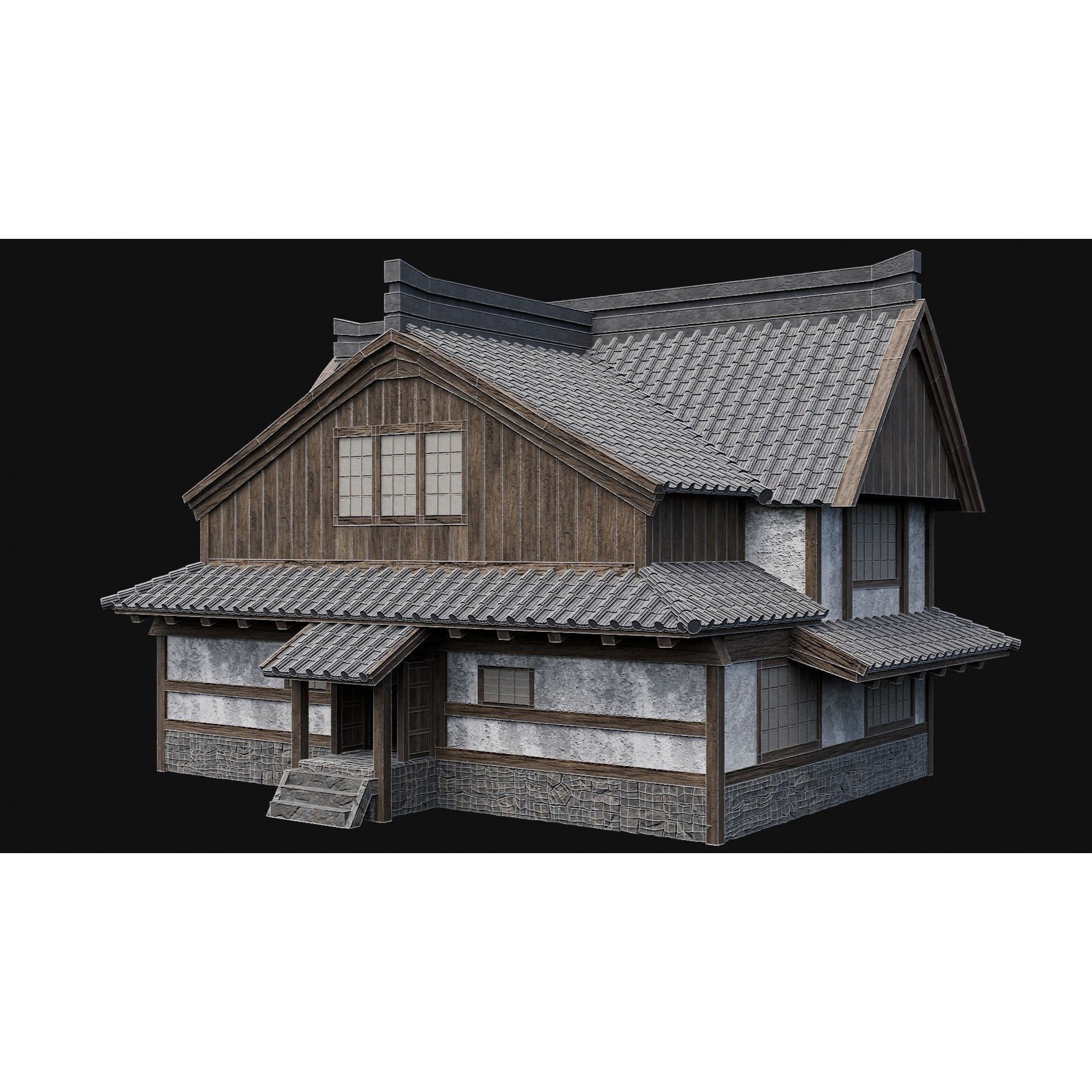Japanese Feudal Houses - Low-Poly Game-Ready 3D Model - View 41