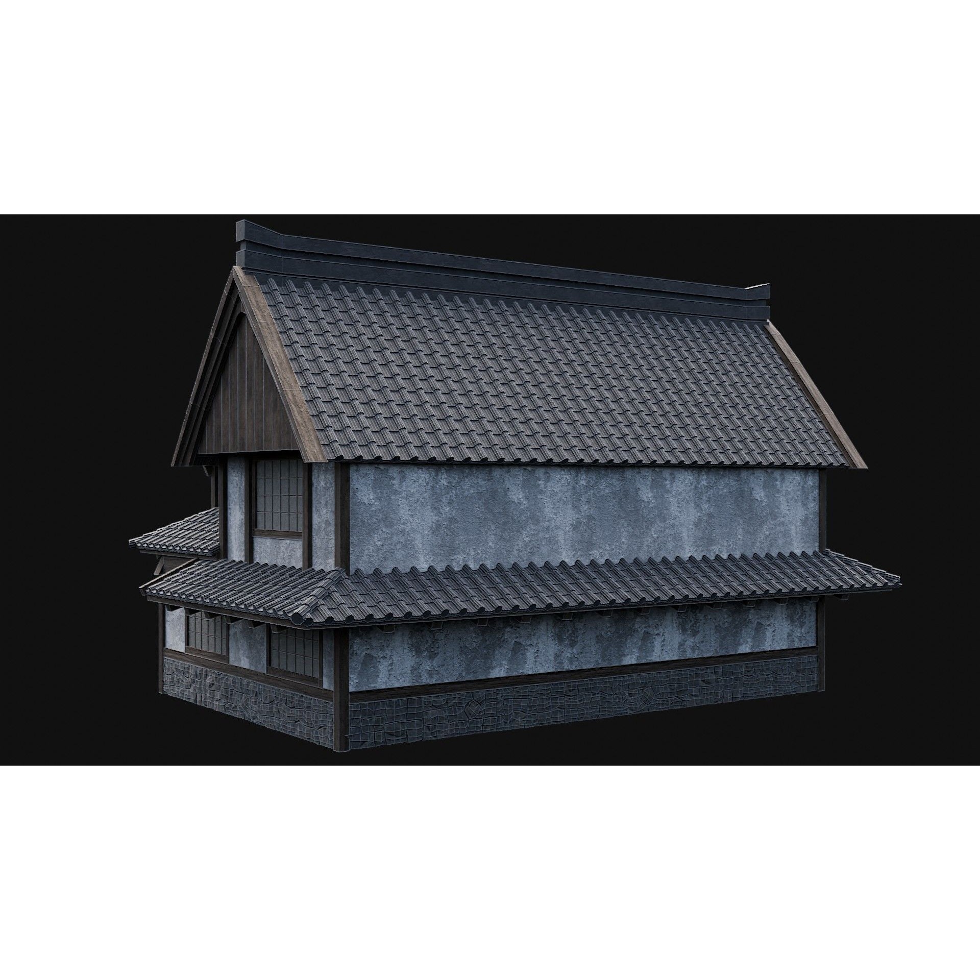Japanese Feudal Houses - Low-Poly Game-Ready 3D Model - View 42