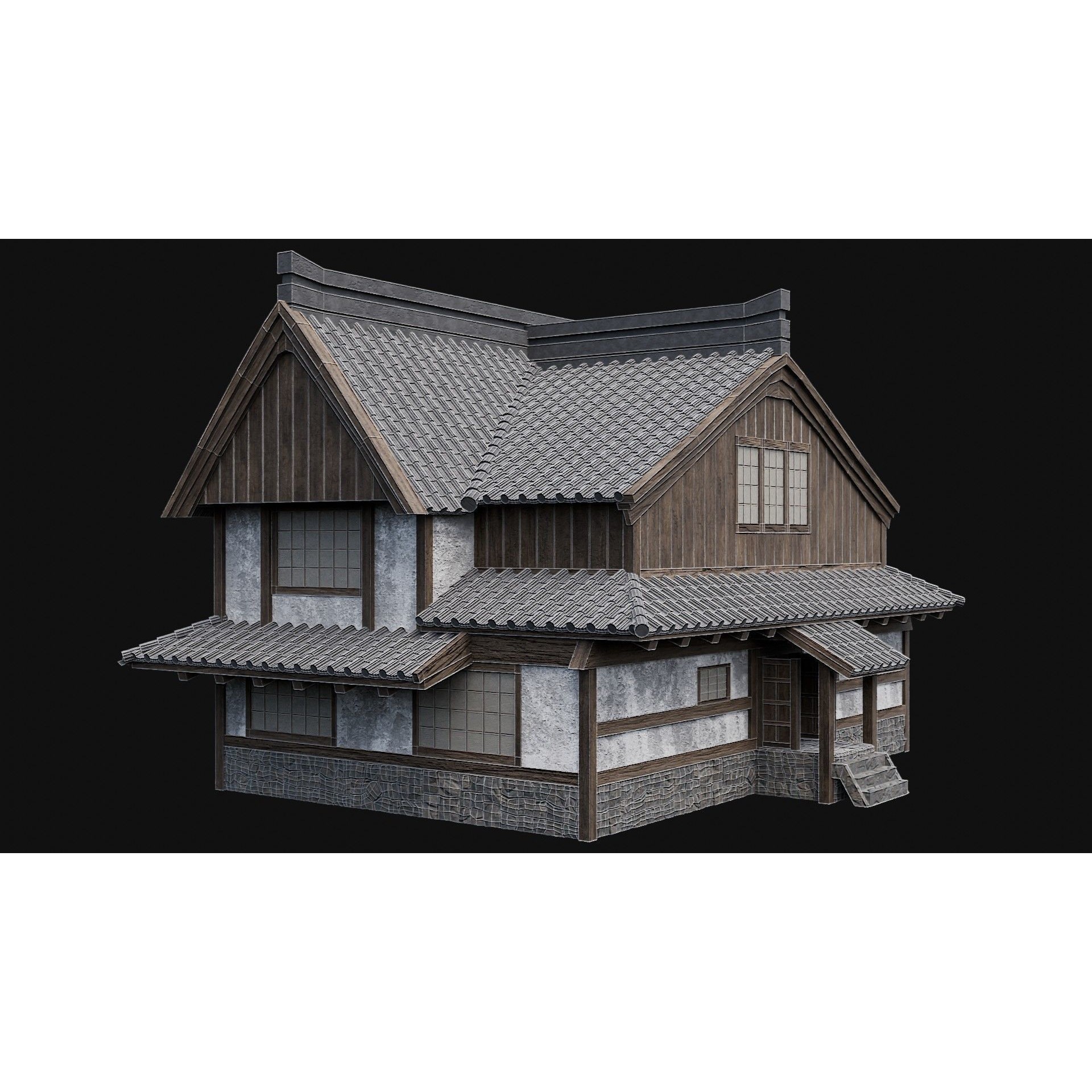 Japanese Feudal Houses - Low-Poly Game-Ready 3D Model - View 43