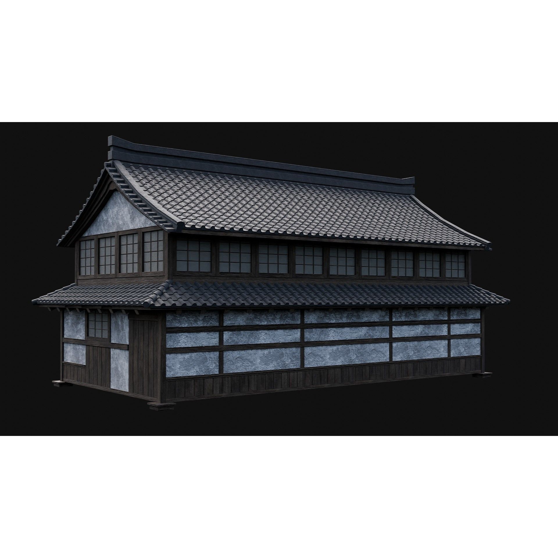 Japanese Feudal Houses - Low-Poly Game-Ready 3D Model - View 46