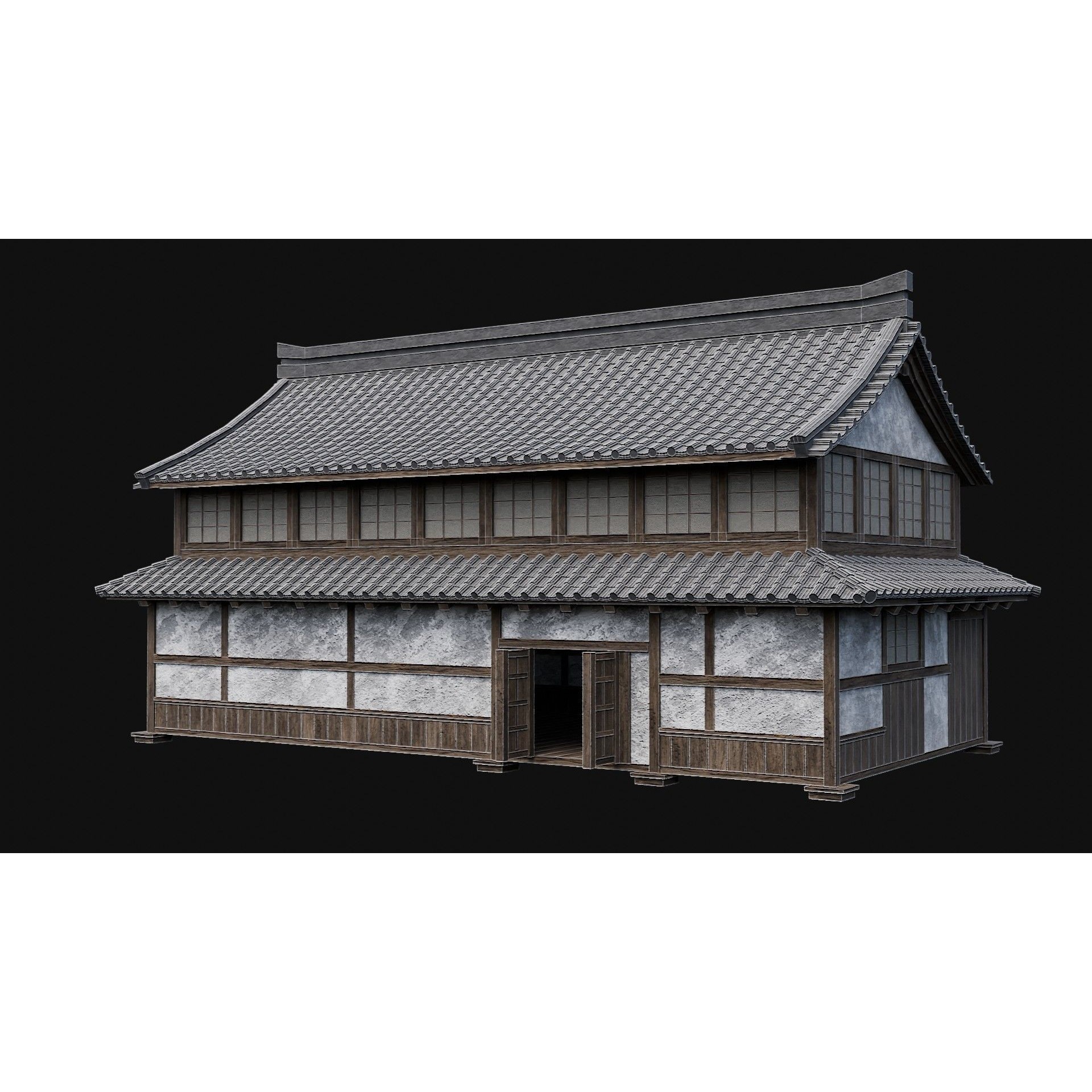 Japanese Feudal Houses - Low-Poly Game-Ready 3D Model - View 48