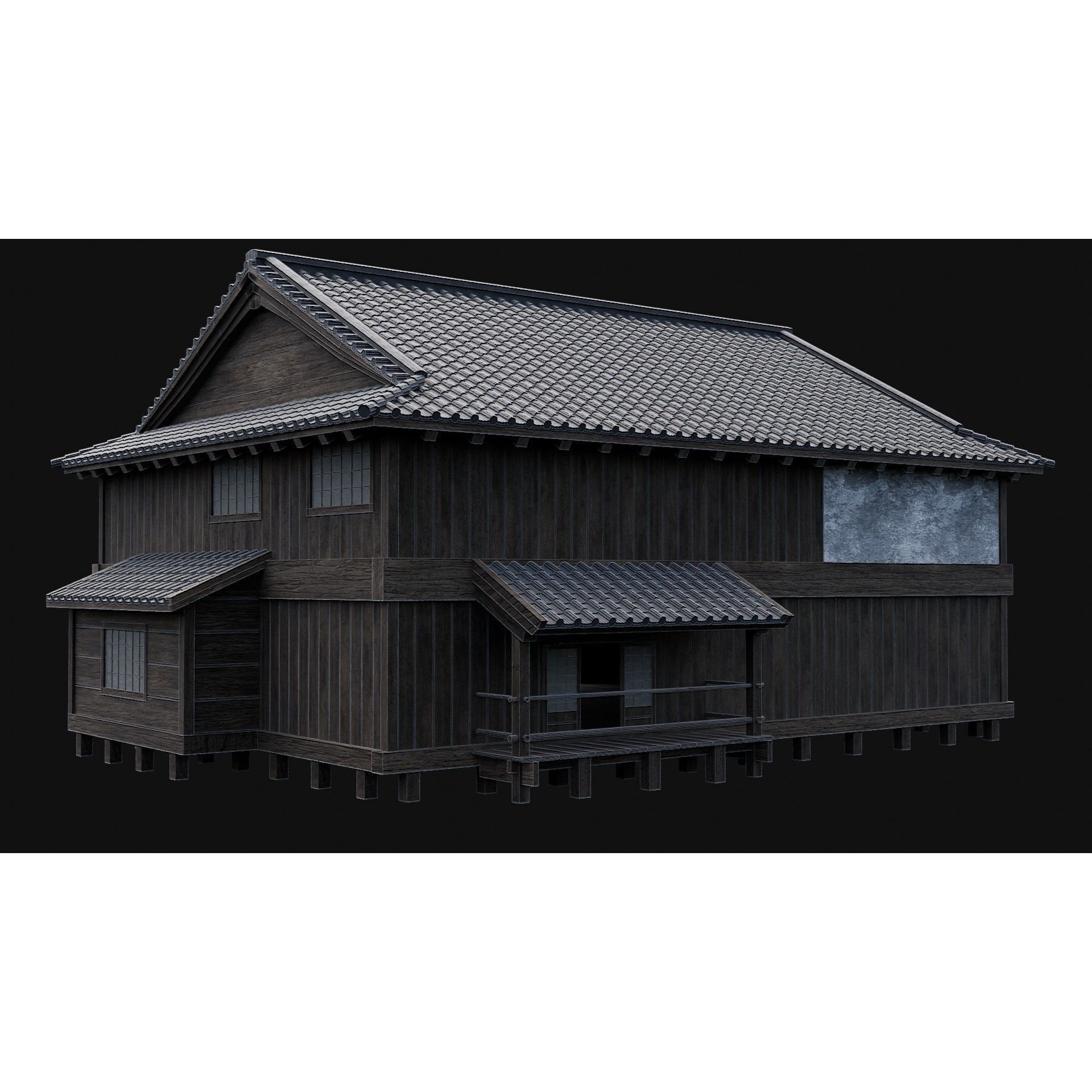 Japanese Feudal Houses - Low-Poly Game-Ready 3D Model - View 56