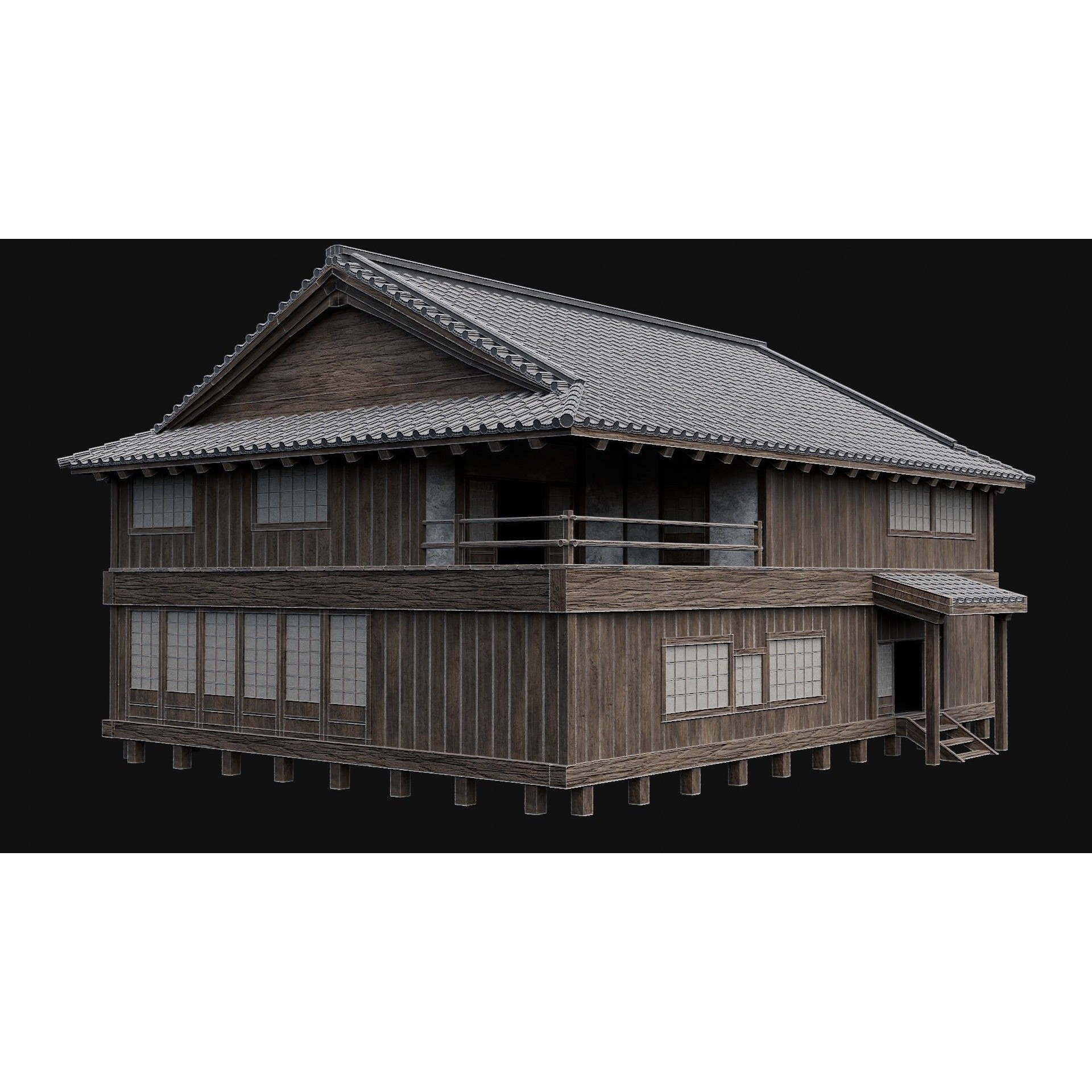 Japanese Feudal Houses - Low-Poly Game-Ready 3D Model - View 57