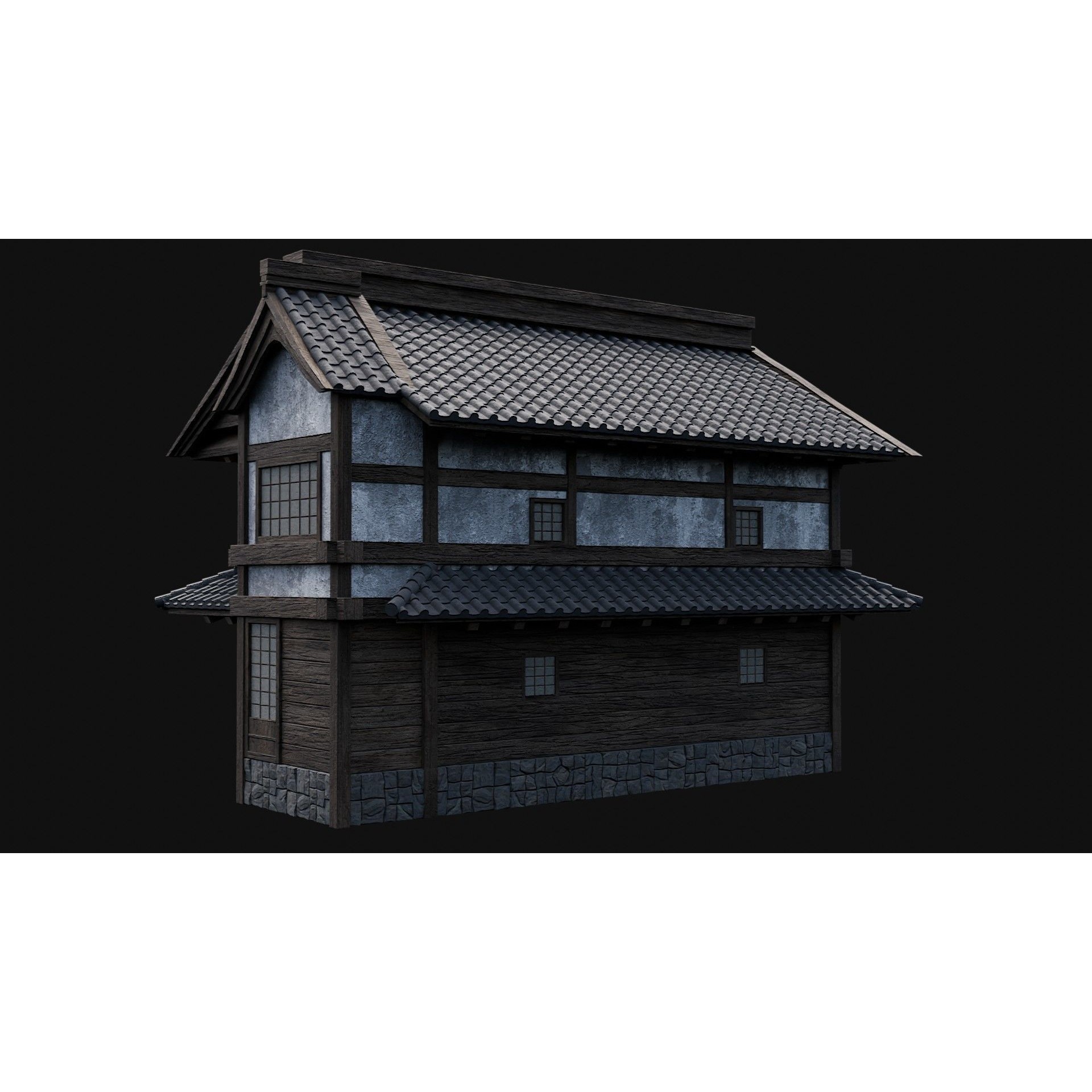 Japanese Feudal Houses - Low-Poly Game-Ready 3D Model - View 60
