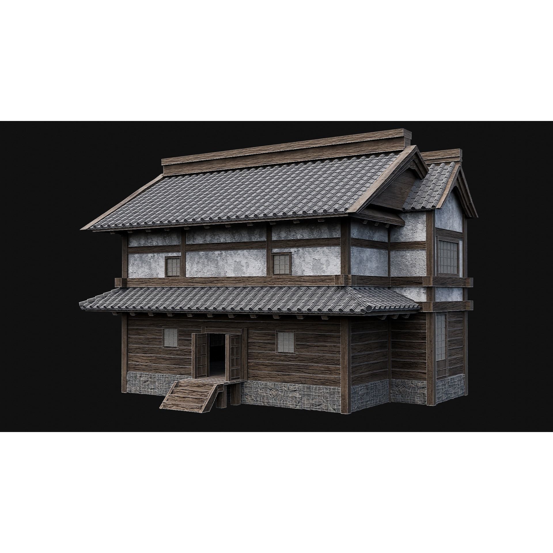 Japanese Feudal Houses - Low-Poly Game-Ready 3D Model - View 62