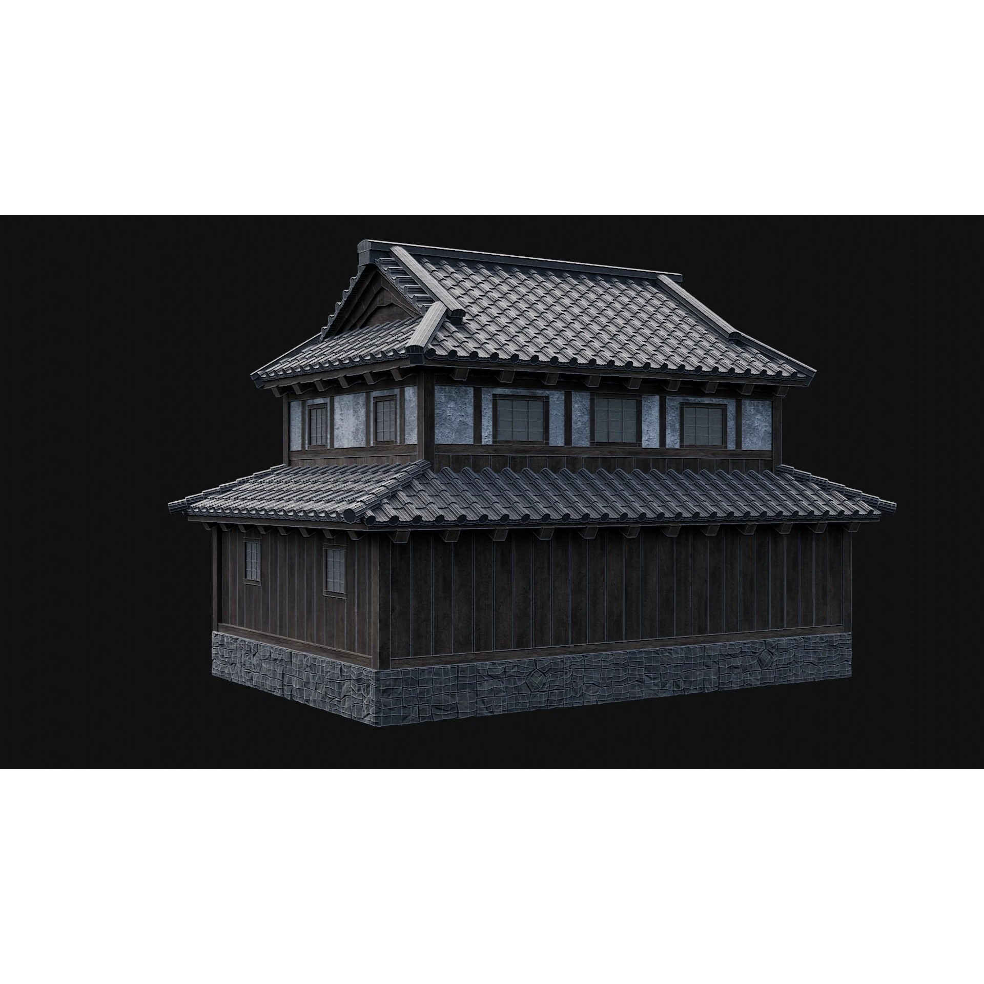 Japanese Feudal Houses - Low-Poly Game-Ready 3D Model - View 7