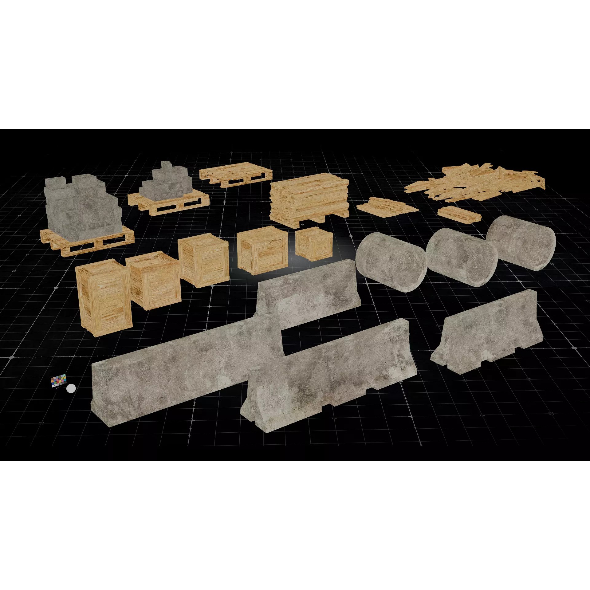 Construction Elements Set 01 - Low-Poly Game-Ready 3D Model - View 5