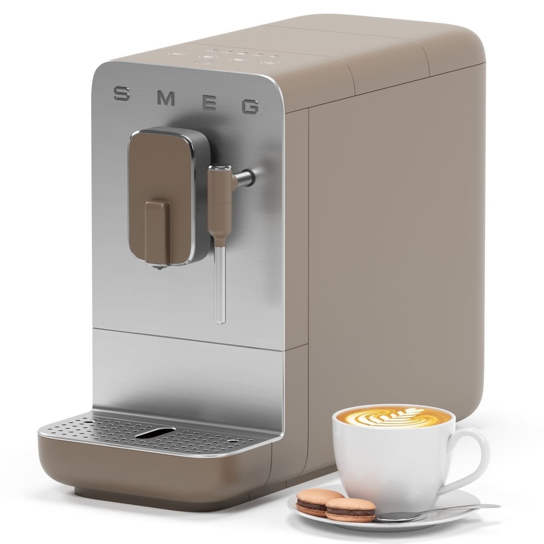 SMEG Coffee Machine 3D Model – High Poly PBR Kitchen Appliance, FBX, OBJ - View 3