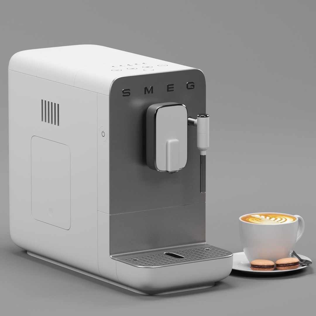 SMEG Coffee Machine 3D Model – High Poly PBR Kitchen Appliance, FBX, OBJ - View 7