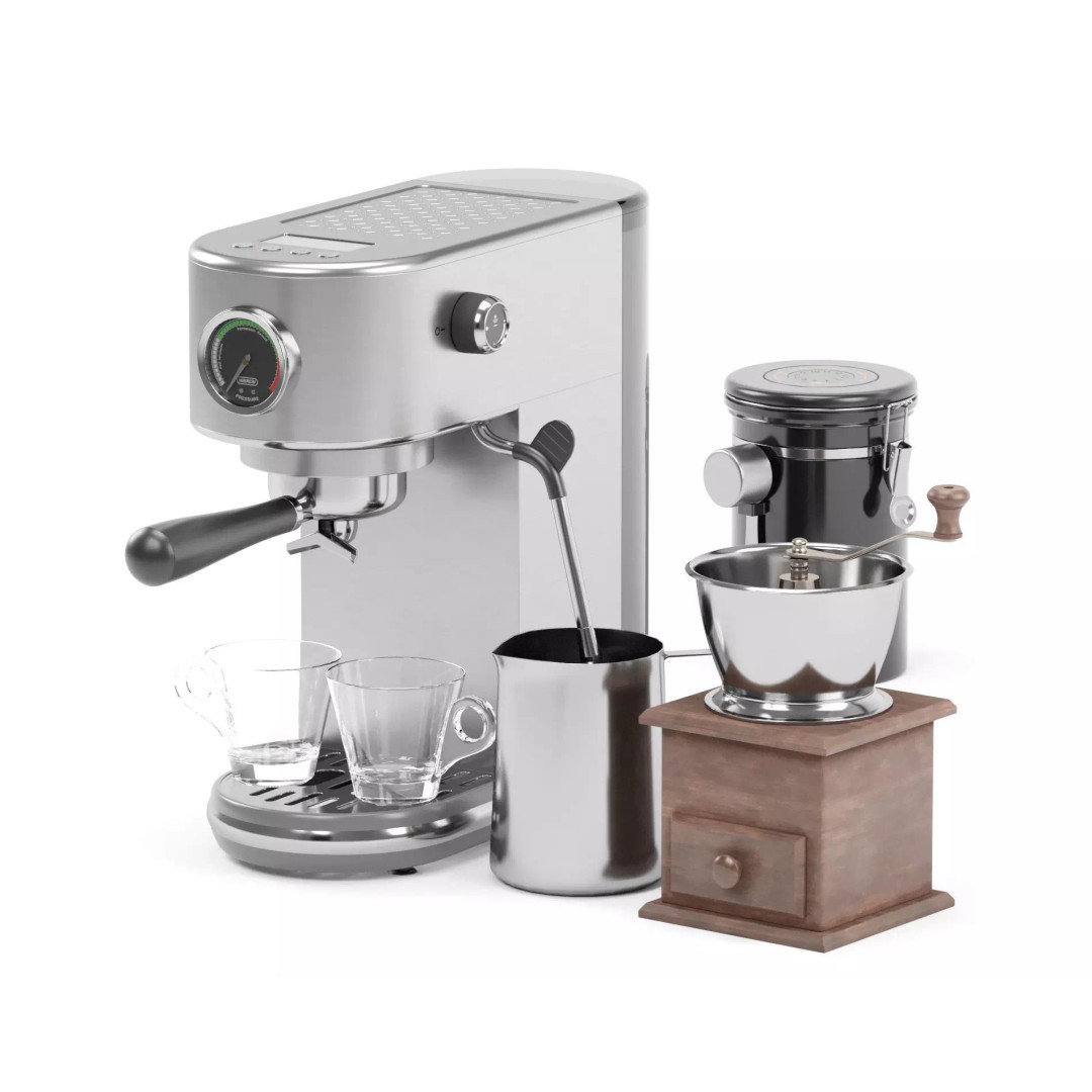 HiBREW Espresso Coffee Machine 3D Model – PBR Textured, FBX, OBJ Formats - View 2