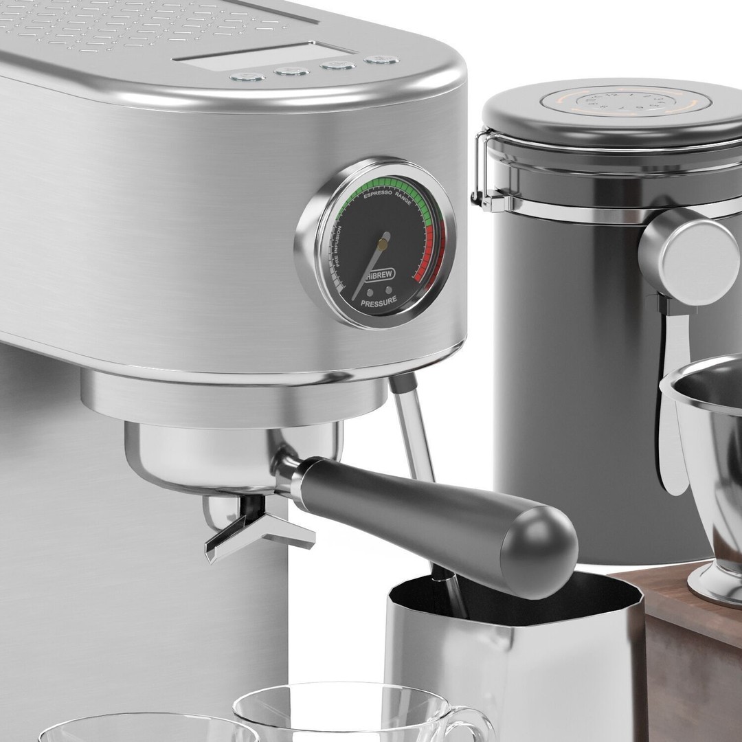 HiBREW Espresso Coffee Machine 3D Model – PBR Textured, FBX, OBJ Formats - View 4