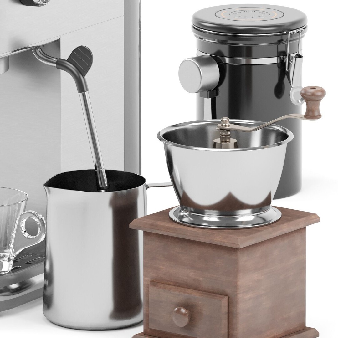 HiBREW Espresso Coffee Machine 3D Model – PBR Textured, FBX, OBJ Formats - View 5