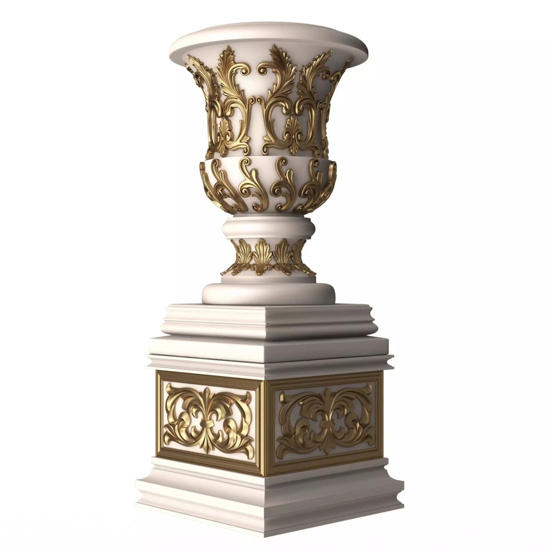 Flower Pot 3D Model – Low Poly Decorative Design, FBX, OBJ - View 2