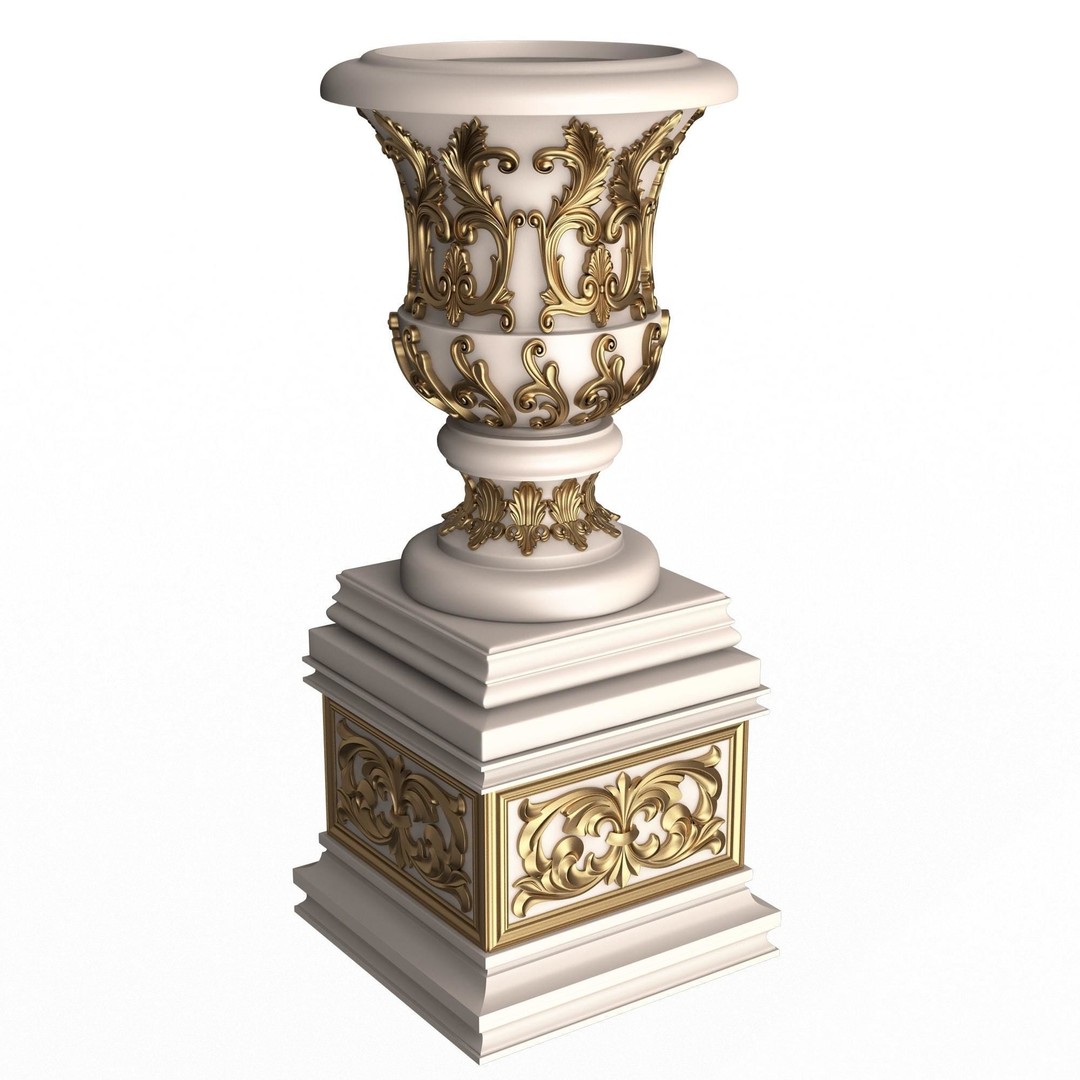 Flower Pot 3D Model – Low Poly Decorative Design, FBX, OBJ - View 4