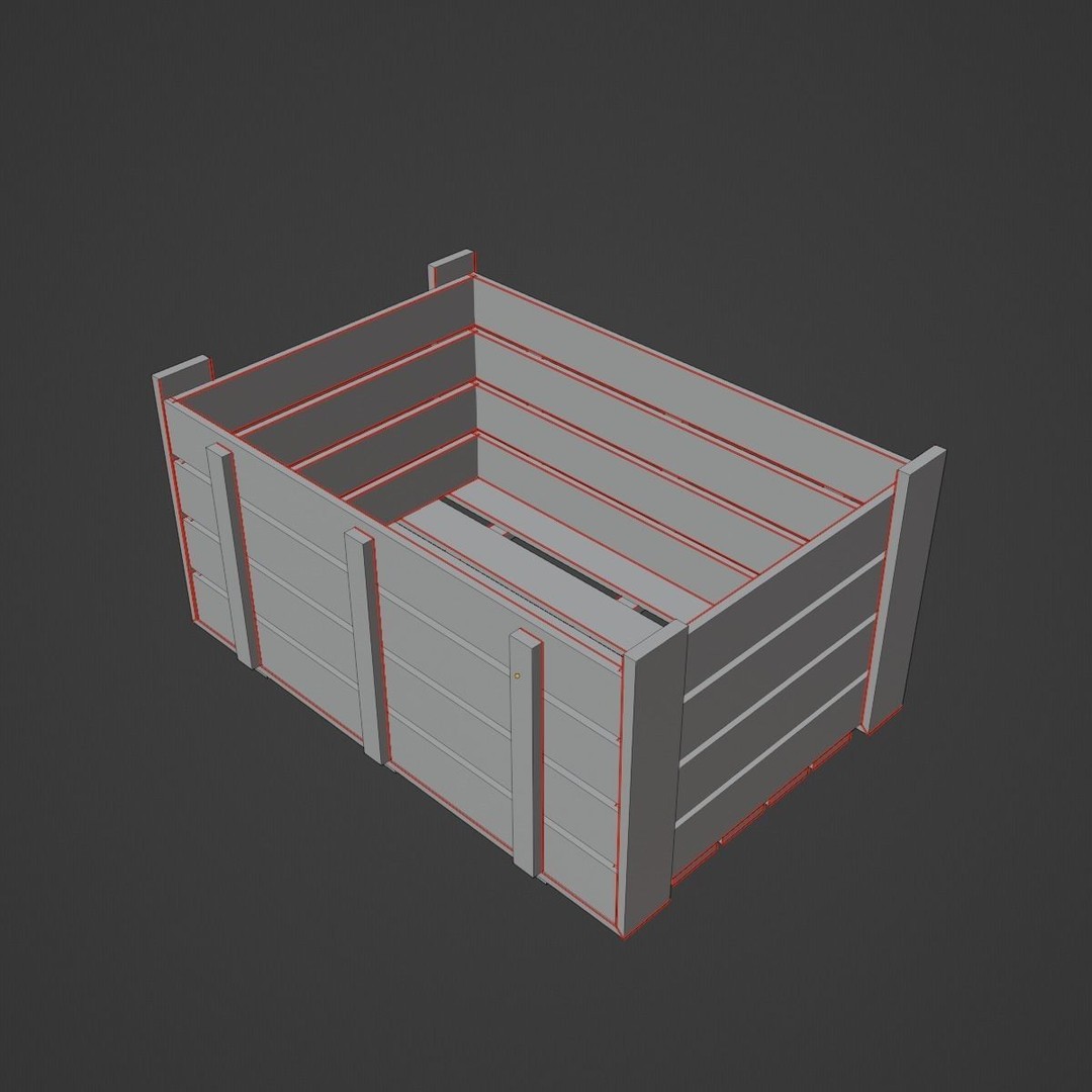 Plastic Crate 3D Model – Low Poly Game Asset, PBR Textures, FBX