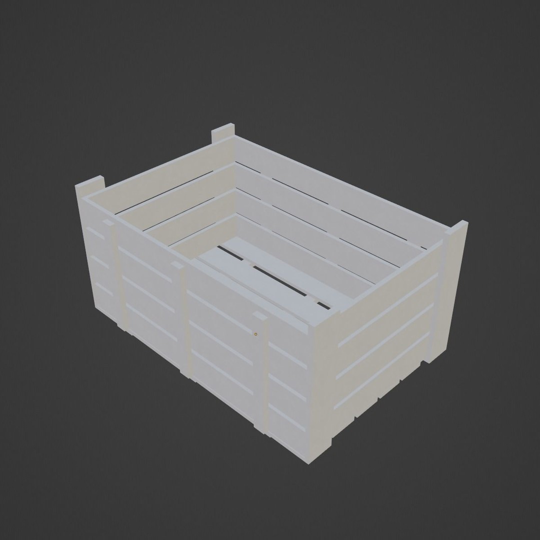 Plastic Crate 3D Model – Low Poly Game Asset, PBR Textures, FBX - View 12