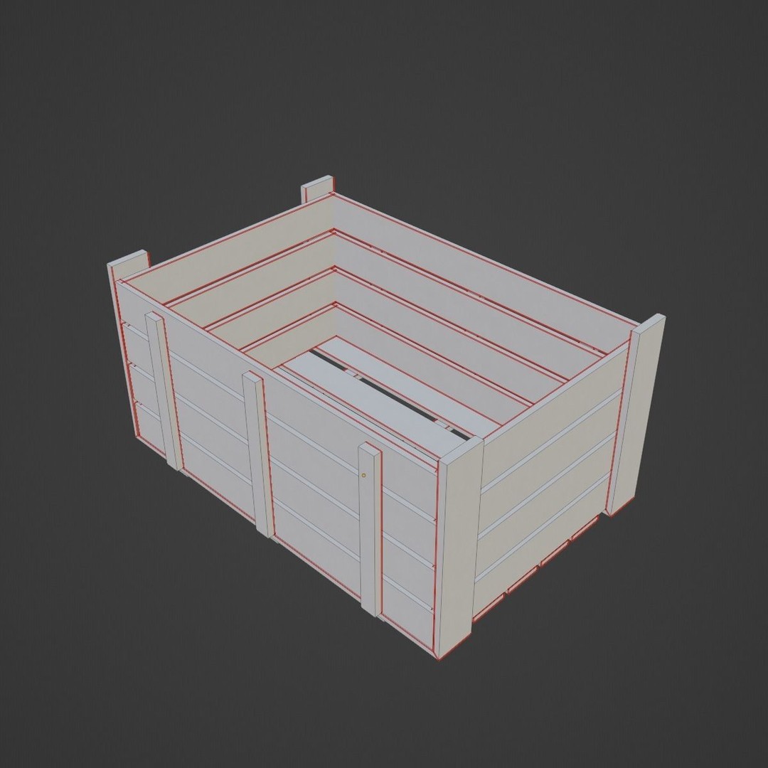 Plastic Crate 3D Model – Low Poly Game Asset, PBR Textures, FBX - View 13