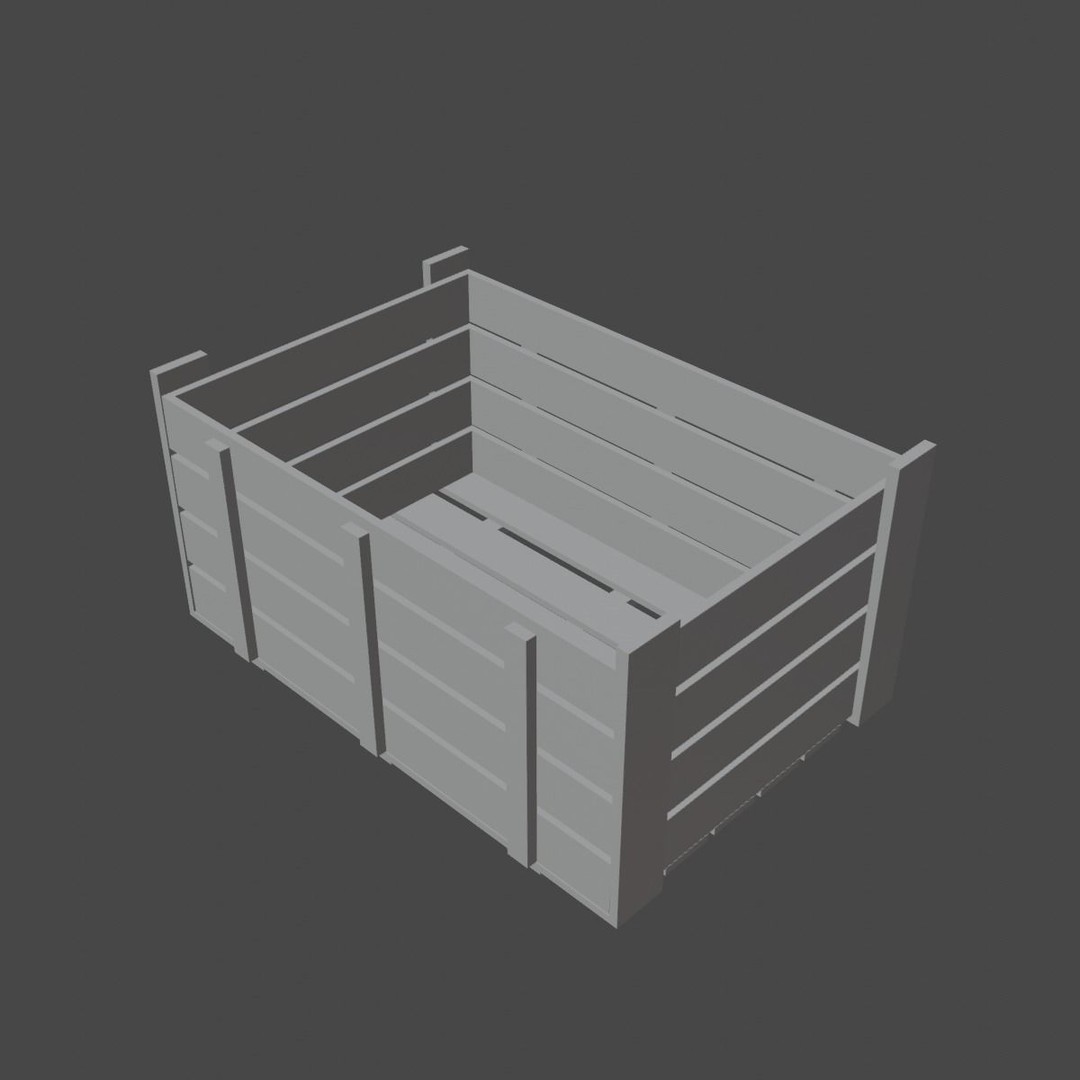 Plastic Crate 3D Model – Low Poly Game Asset, PBR Textures, FBX - View 14