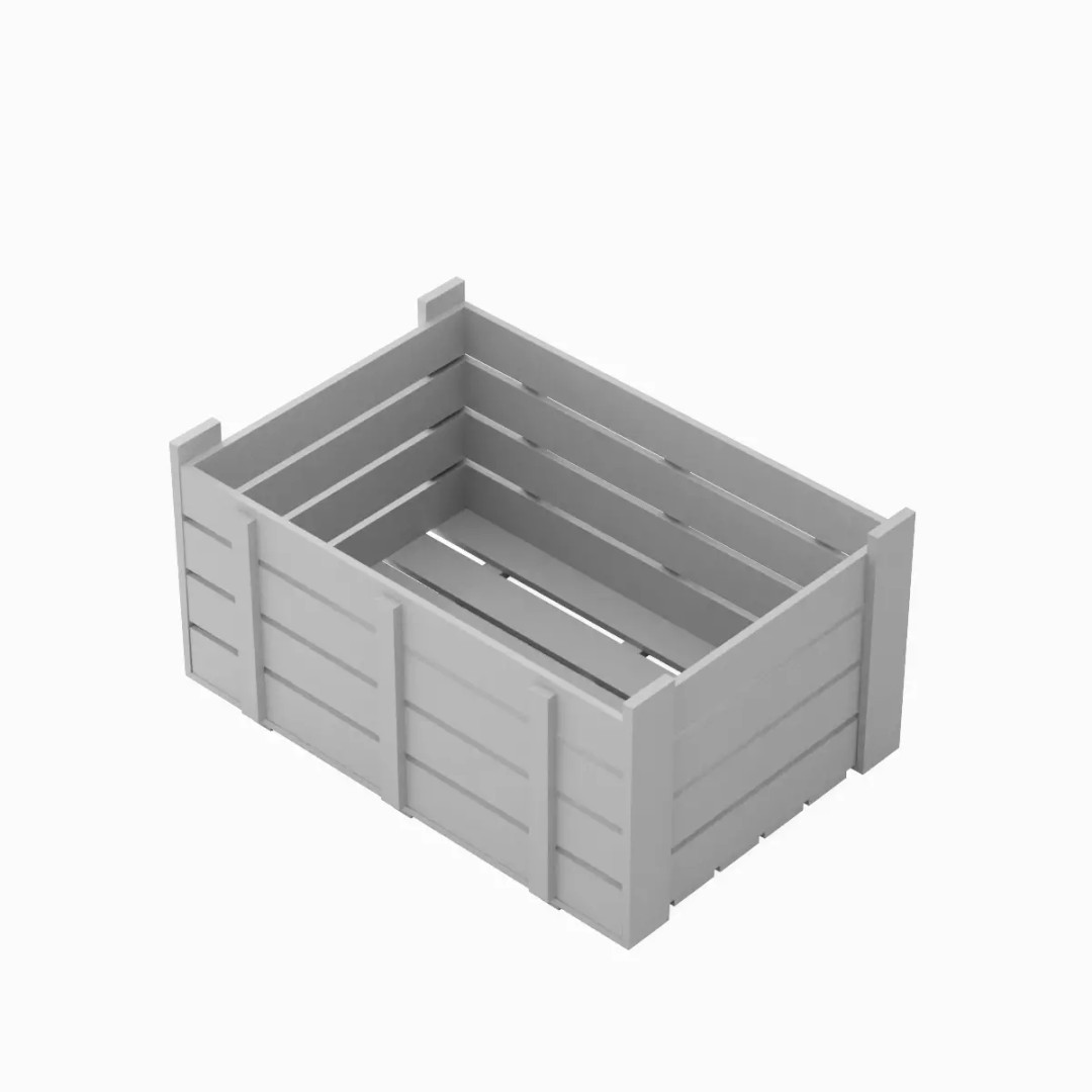 Plastic Crate 3D Model – Low Poly Game Asset, PBR Textures, FBX - View 2