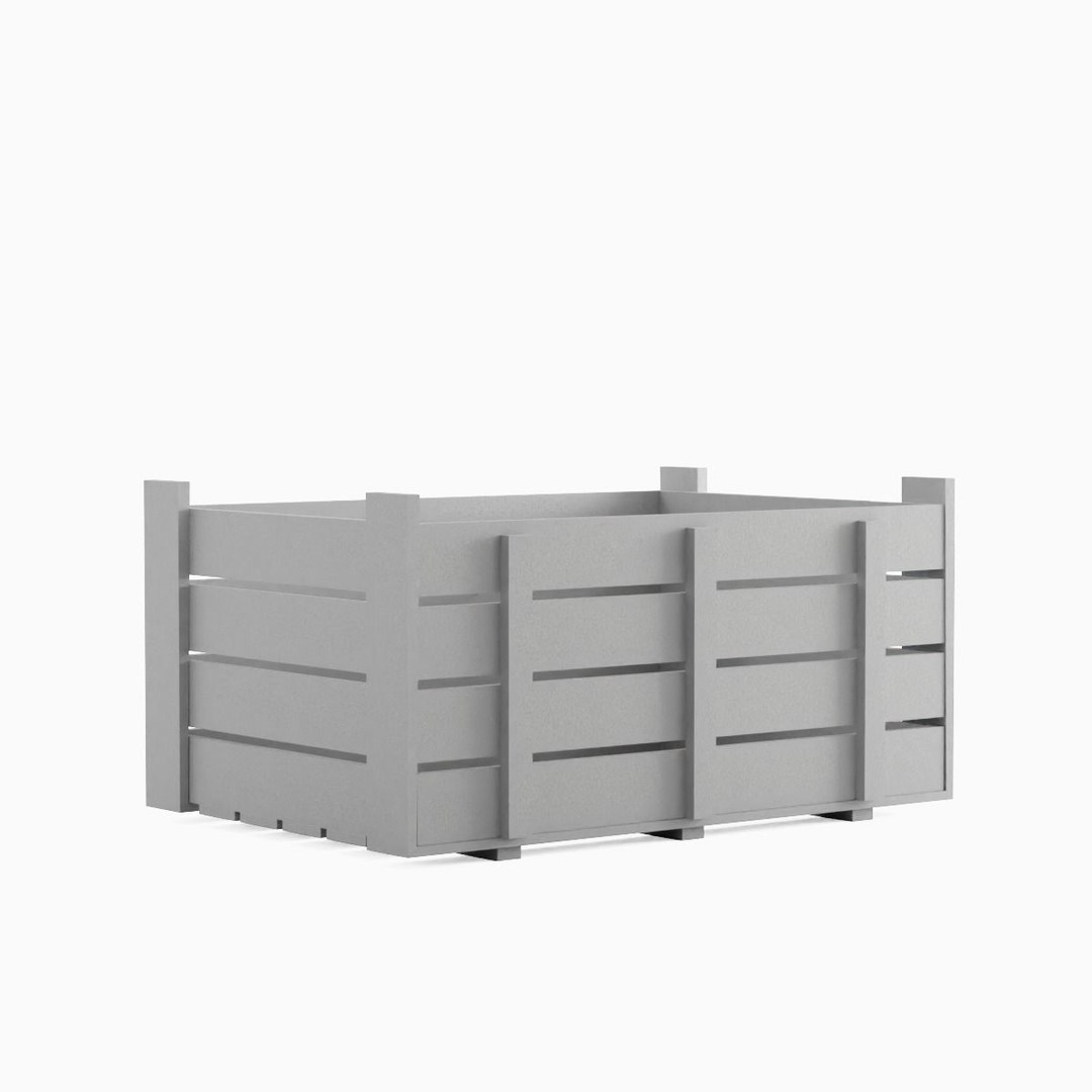 Plastic Crate 3D Model – Low Poly Game Asset, PBR Textures, FBX - View 4