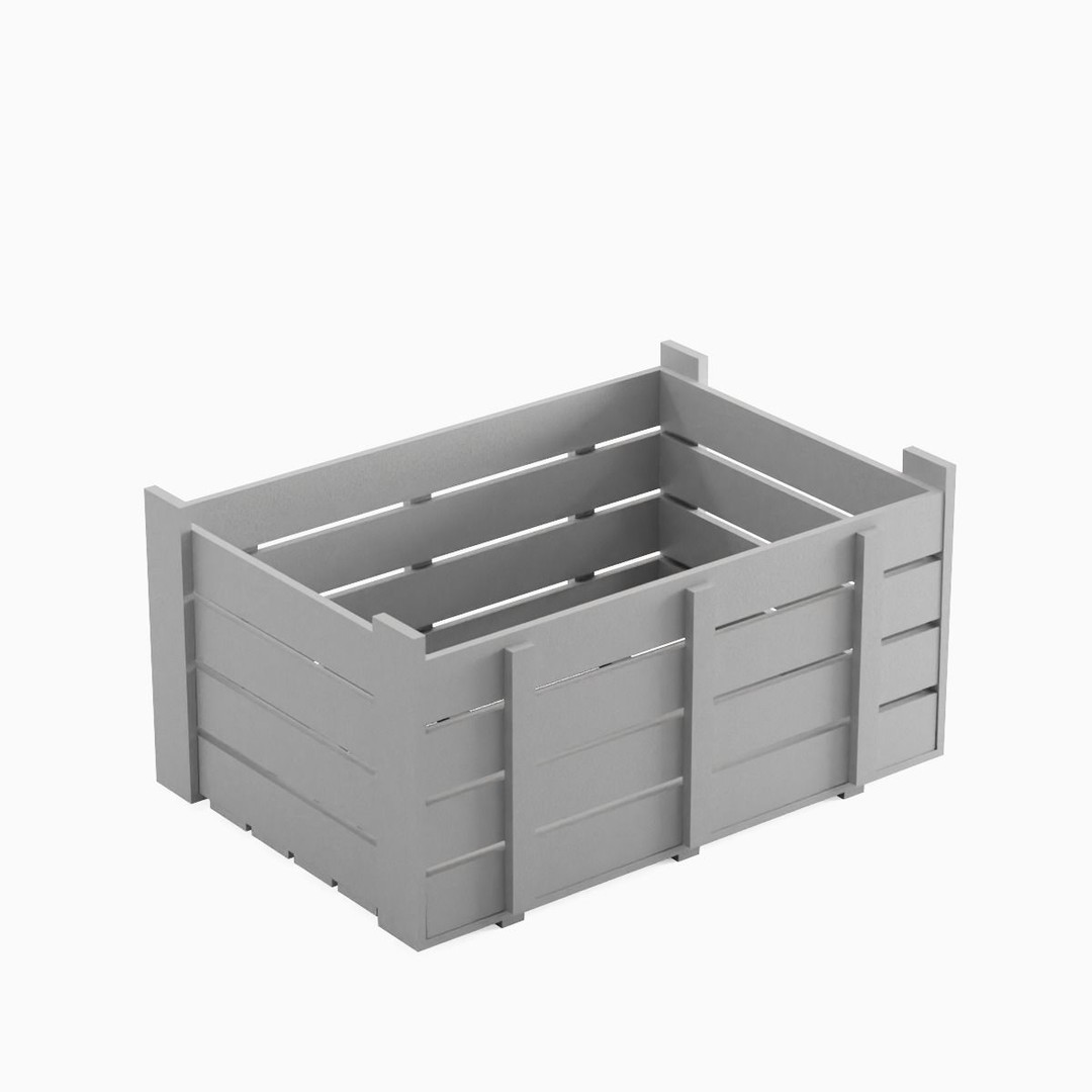 Plastic Crate 3D Model – Low Poly Game Asset, PBR Textures, FBX - View 7