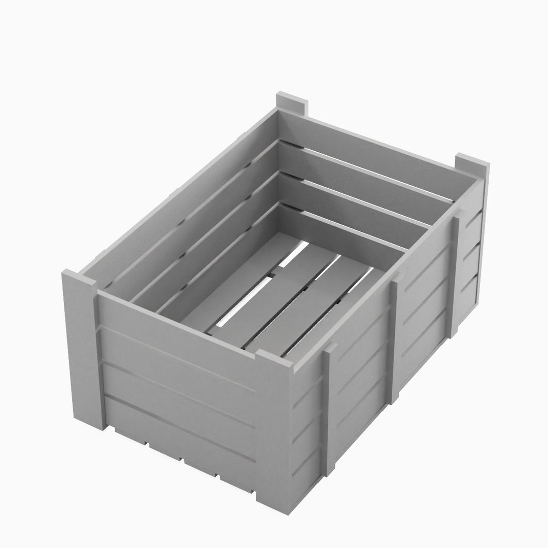 Plastic Crate 3D Model – Low Poly Game Asset, PBR Textures, FBX - View 9