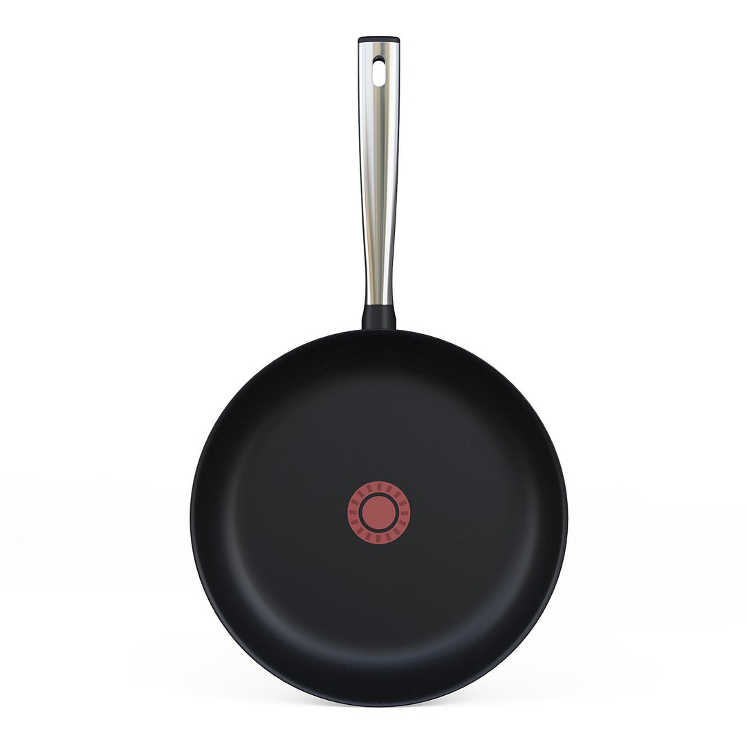 Frying Pan 3D Model – Realistic Black Teflon Kitchenware, PBR Textures - View 4