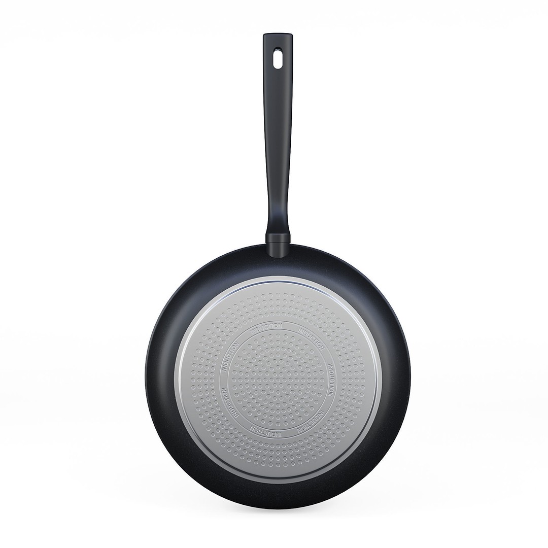 Frying Pan 3D Model – Realistic Black Teflon Kitchenware, PBR Textures - View 5