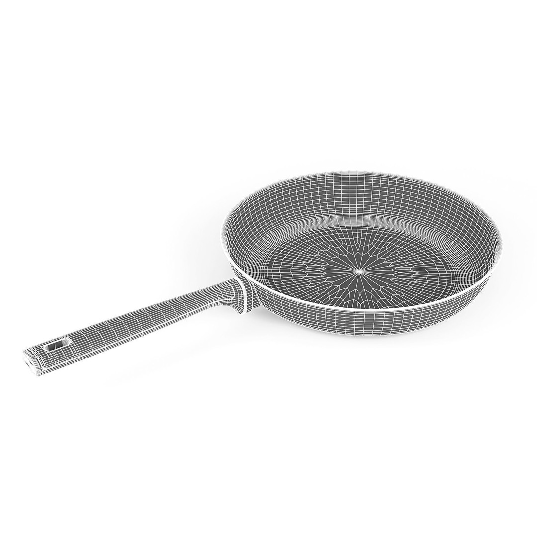 Frying Pan 3D Model – Realistic Black Teflon Kitchenware, PBR Textures - View 7