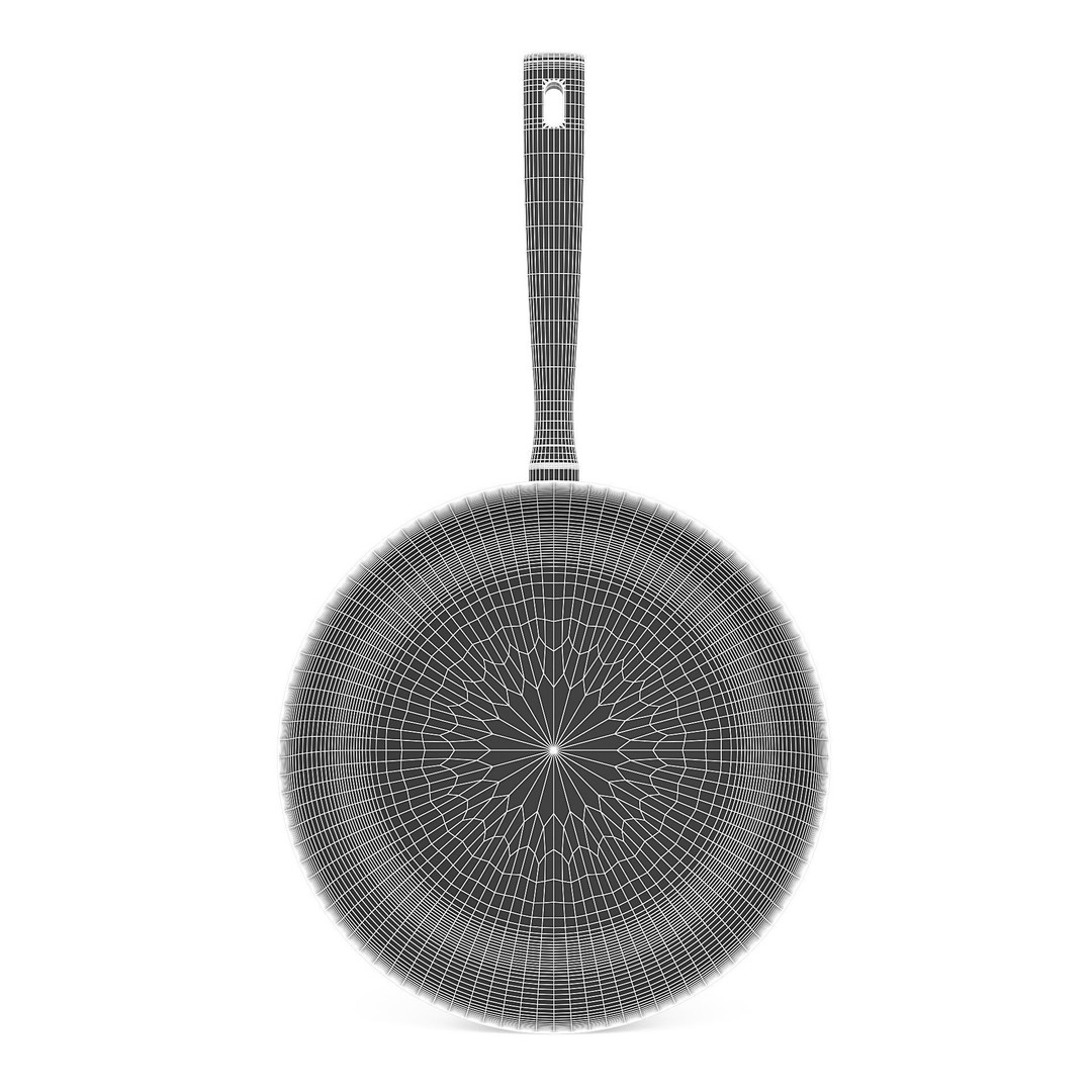 Frying Pan 3D Model – Realistic Black Teflon Kitchenware, PBR Textures - View 8