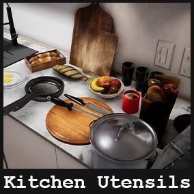 Ultimate Kitchen Utensils Pack 3D Model – Low Poly Game Ready PBR Assets