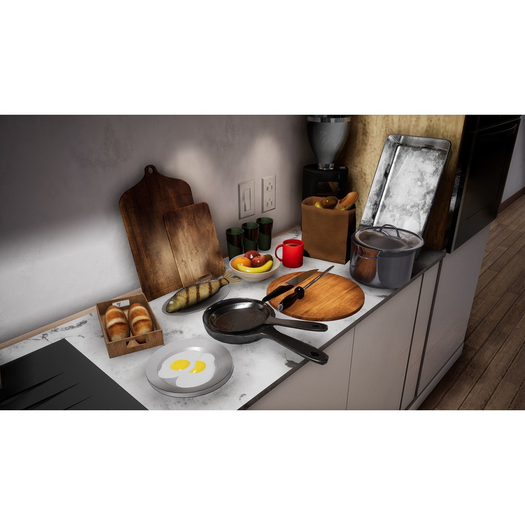 Ultimate Kitchen Utensils Pack 3D Model – Low Poly Game Ready PBR Assets - View 11