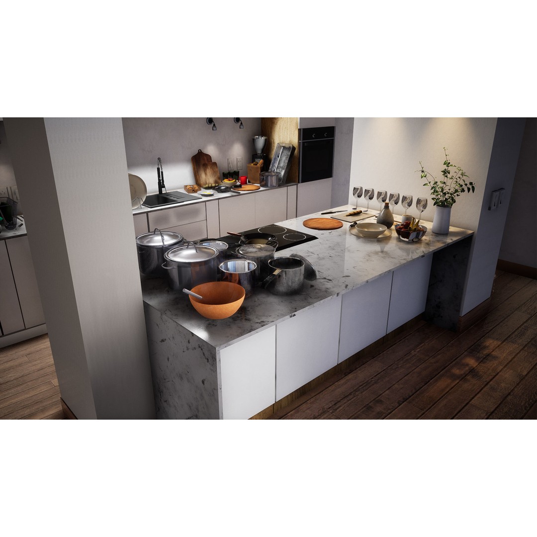 Ultimate Kitchen Utensils Pack 3D Model – Low Poly Game Ready PBR Assets - View 4