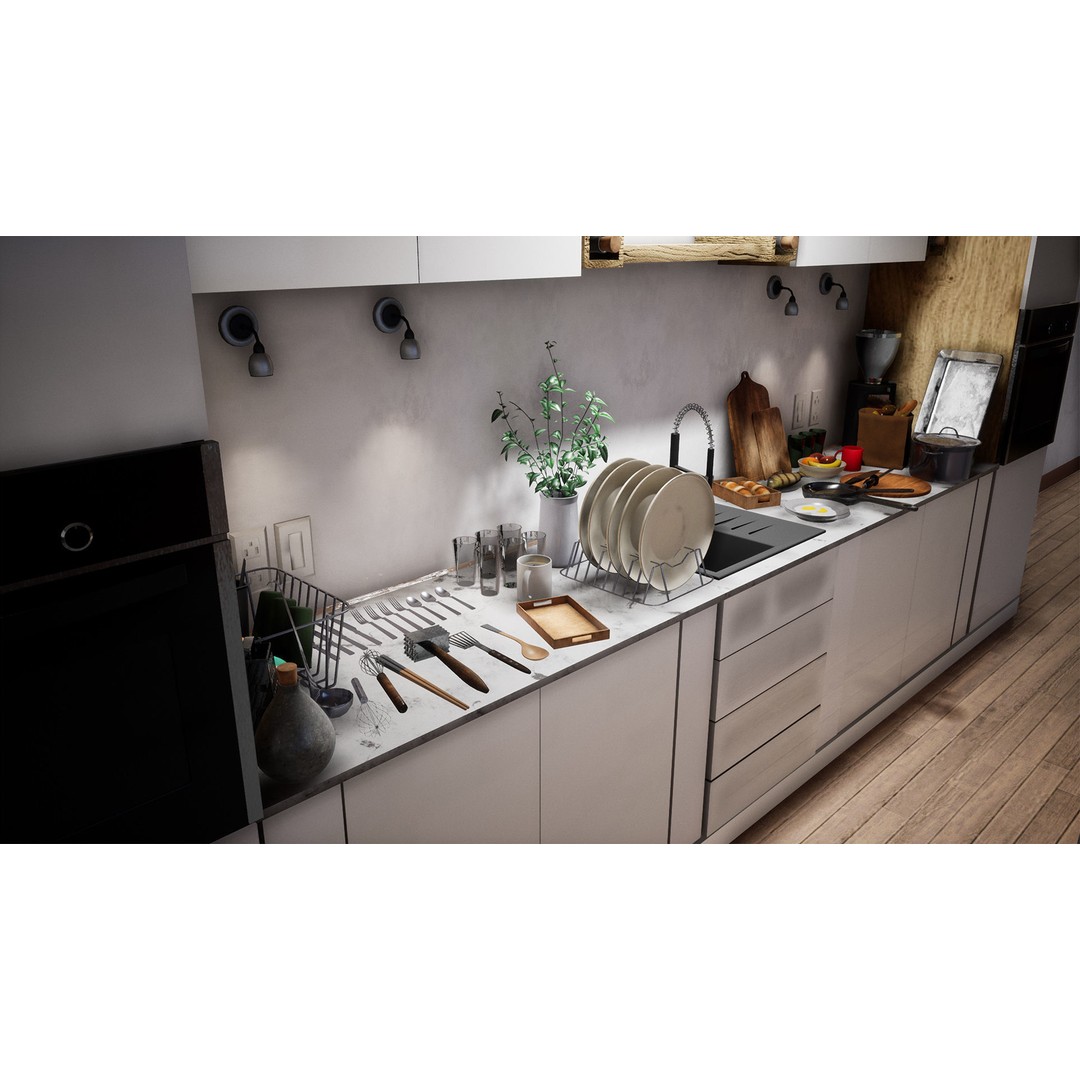 Ultimate Kitchen Utensils Pack 3D Model – Low Poly Game Ready PBR Assets - View 5