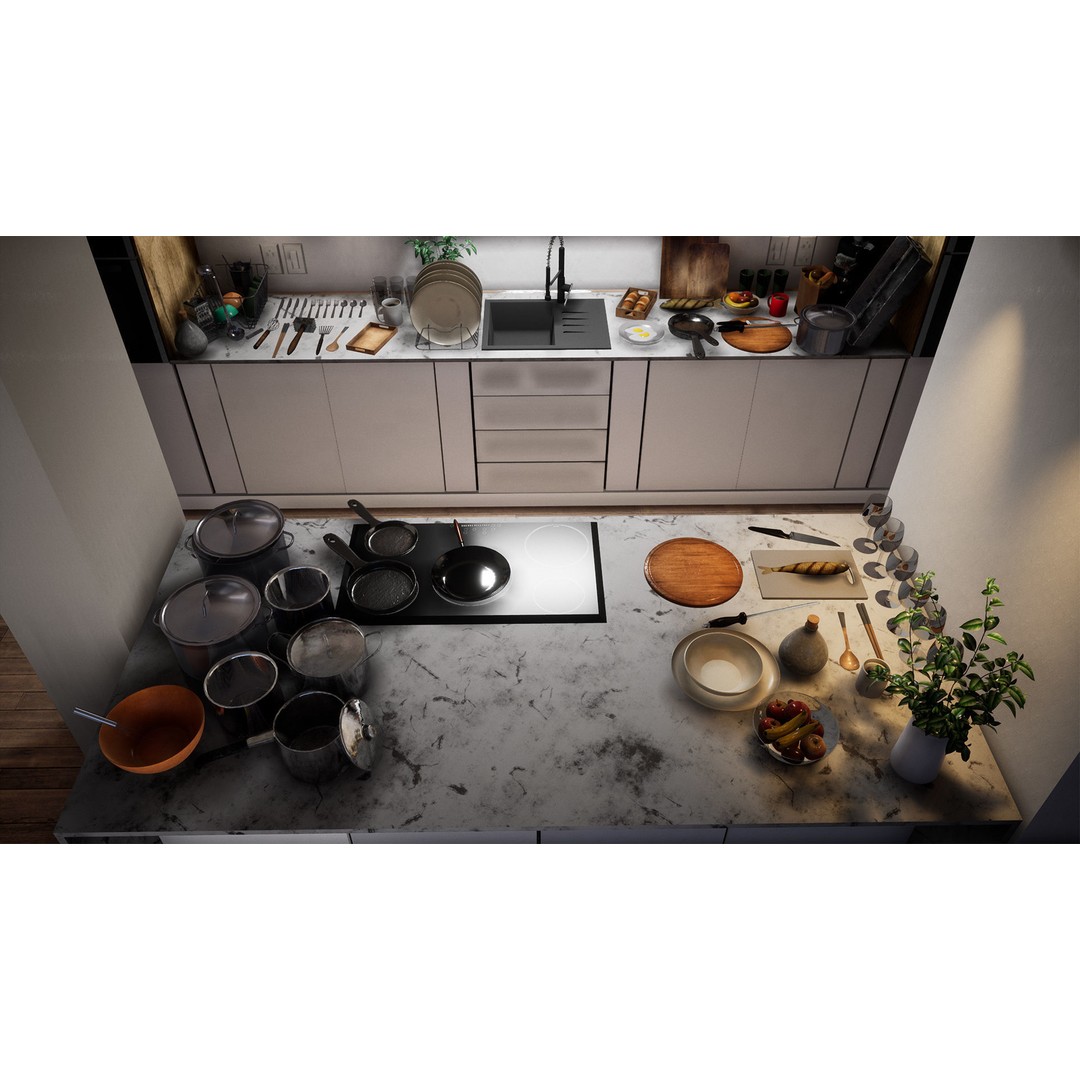 Ultimate Kitchen Utensils Pack 3D Model – Low Poly Game Ready PBR Assets - View 6