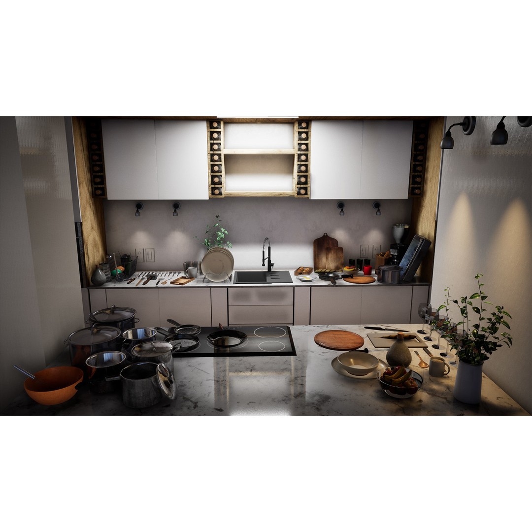 Ultimate Kitchen Utensils Pack 3D Model – Low Poly Game Ready PBR Assets - View 7