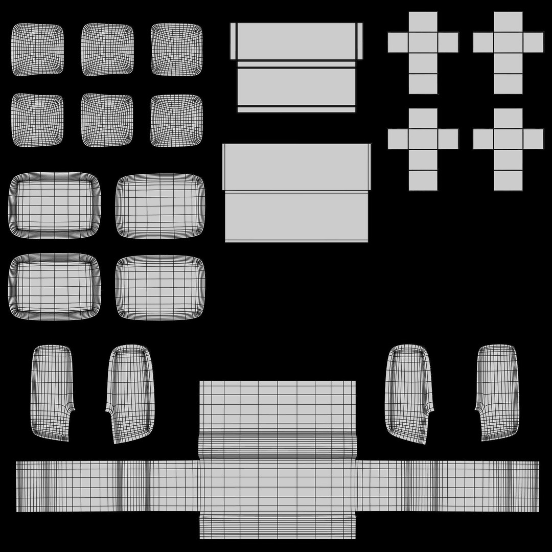 Master Bedroom Sofa 3D Model – Low Poly PBR Game Asset, FBX