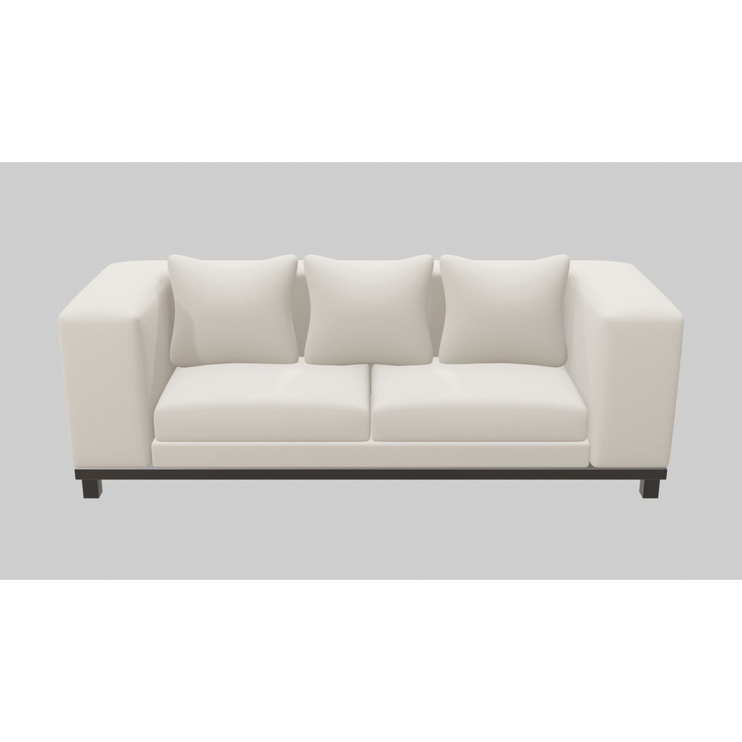Master Bedroom Sofa 3D Model – Low Poly PBR Game Asset, FBX - View 3