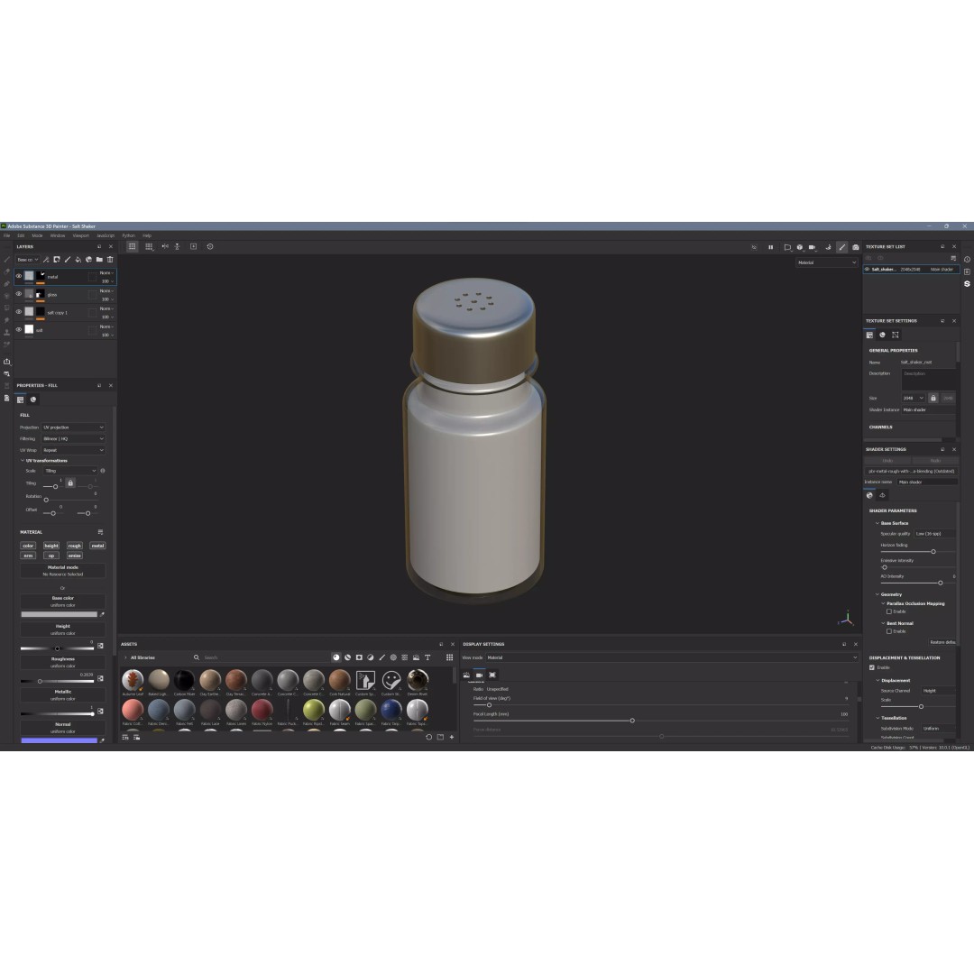Salt Shaker 3D Model – Low Poly Game Ready Kitchenware, FBX, OBJ - View 11